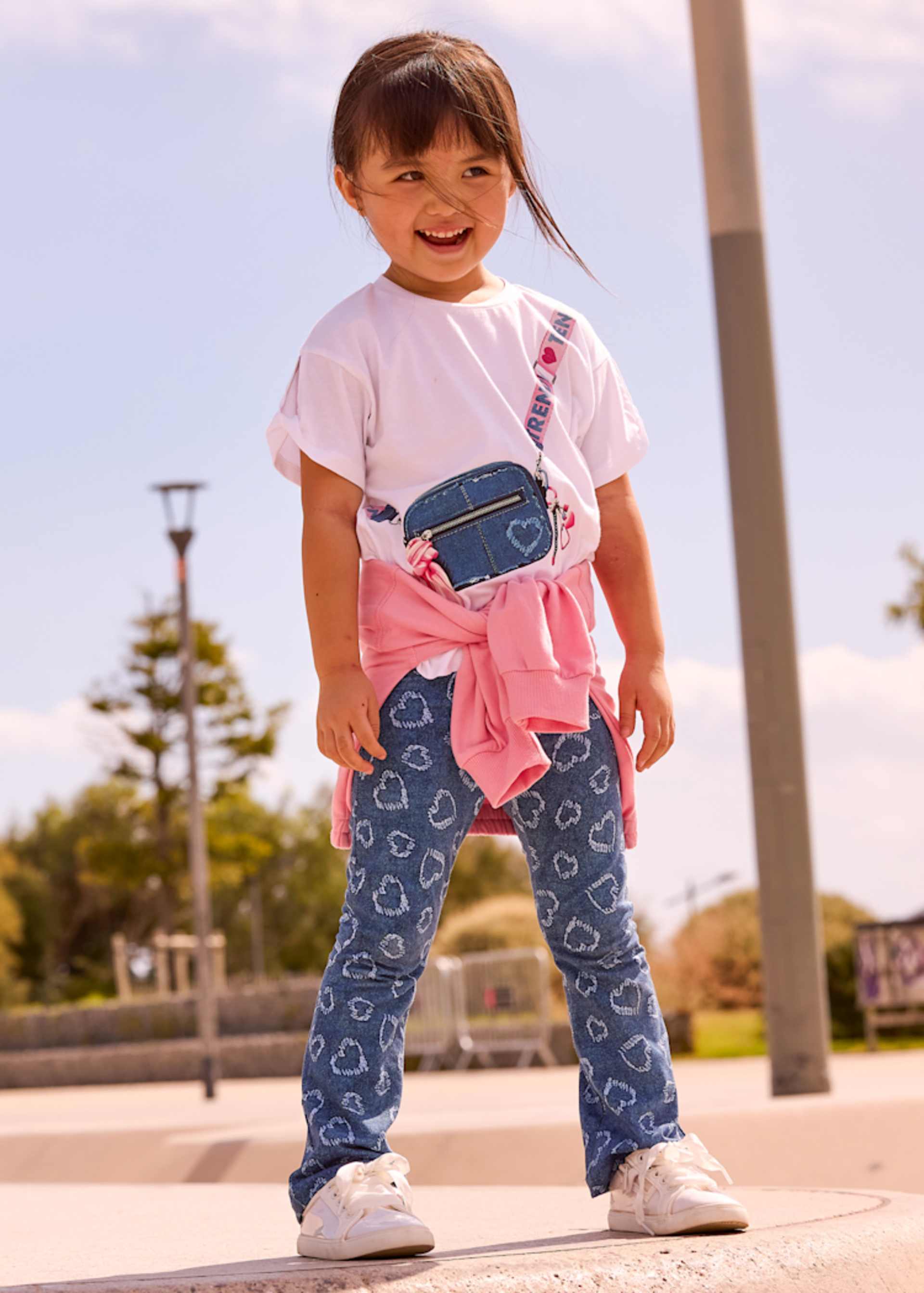 Completo leggings stampato e maglietta bambina