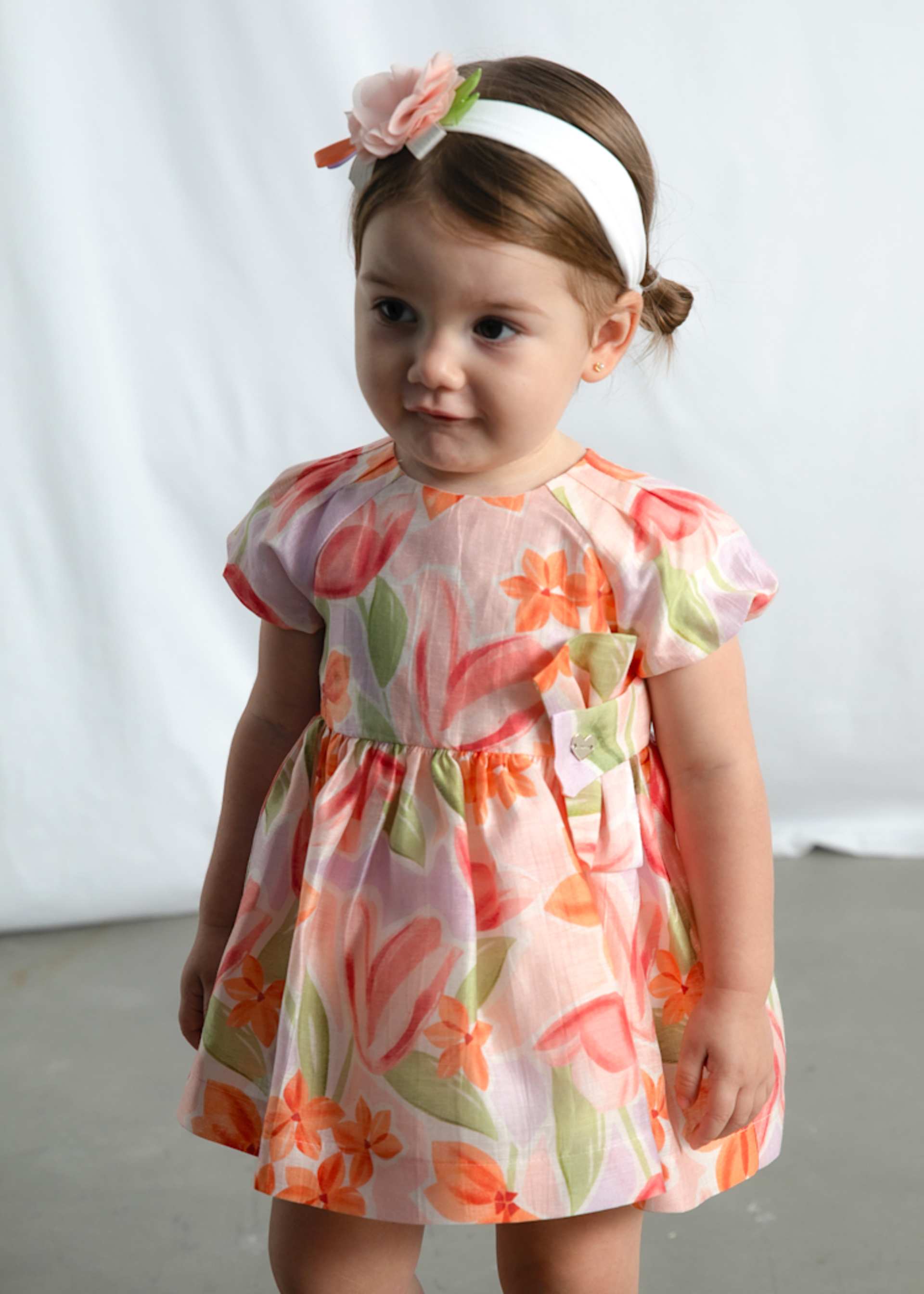 Robe de cérémonie imprimée à fleurs bébé