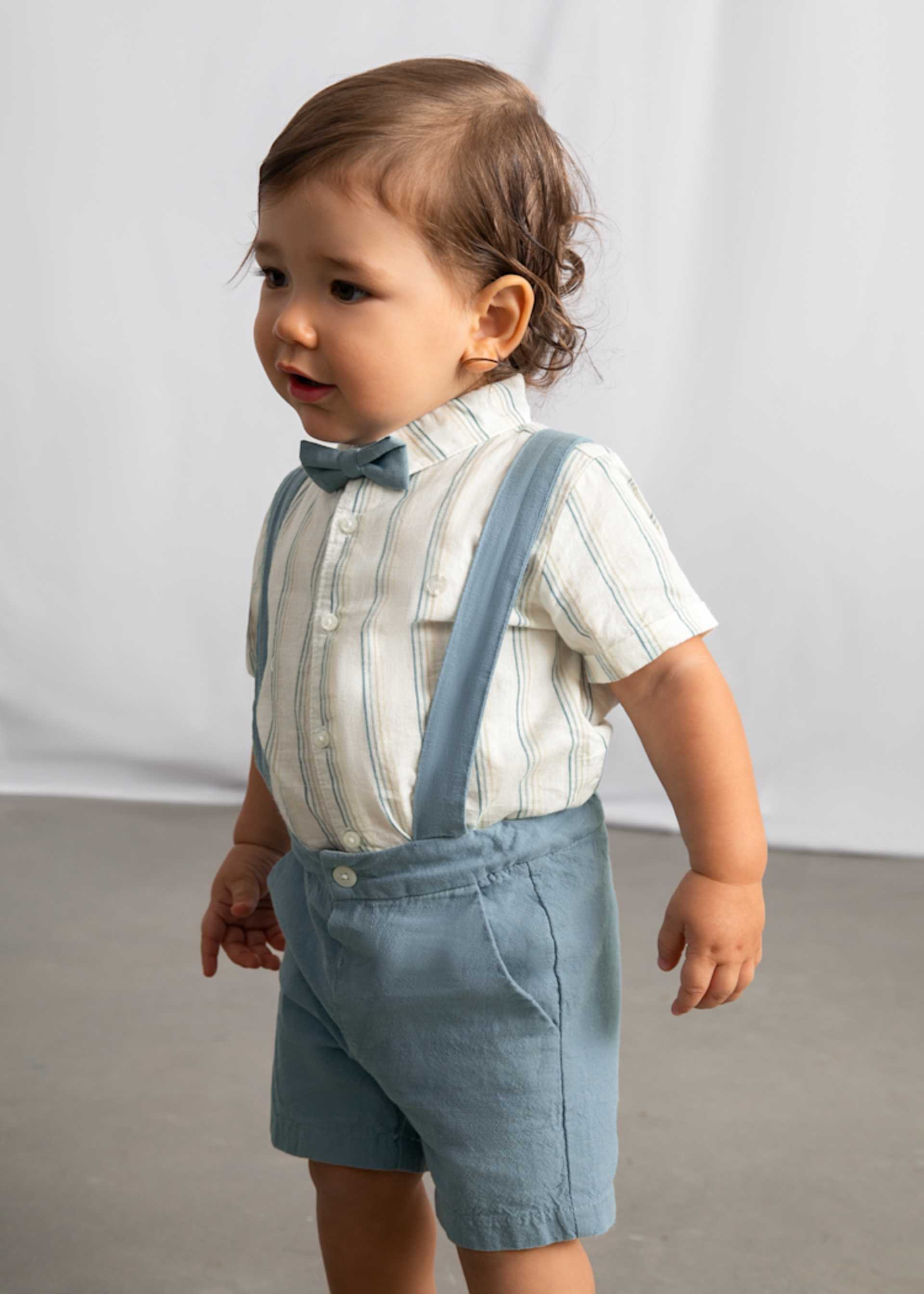 Ensemble bermuda et chemise nœud papillon bébé