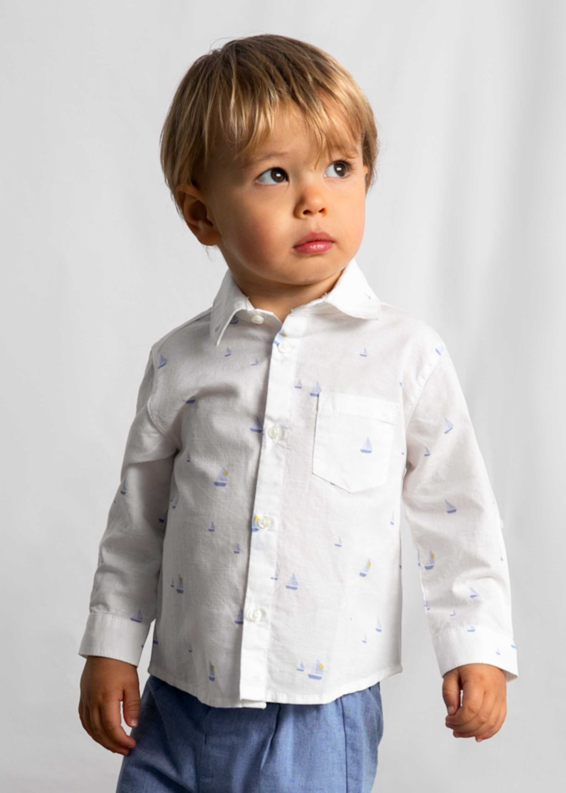 Baby long-sleeved linen shirt