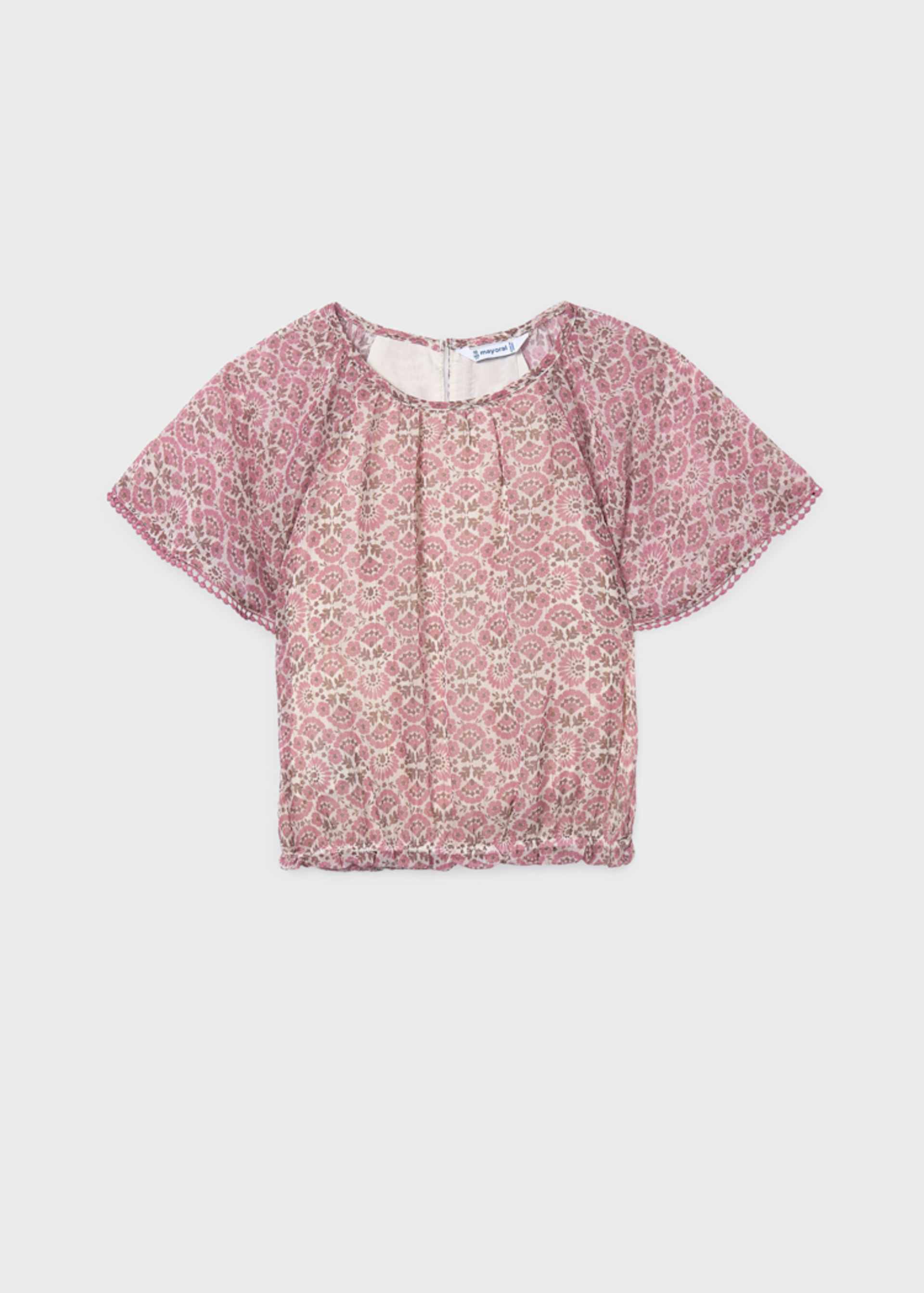 Blusa chiffon stampata ragazza