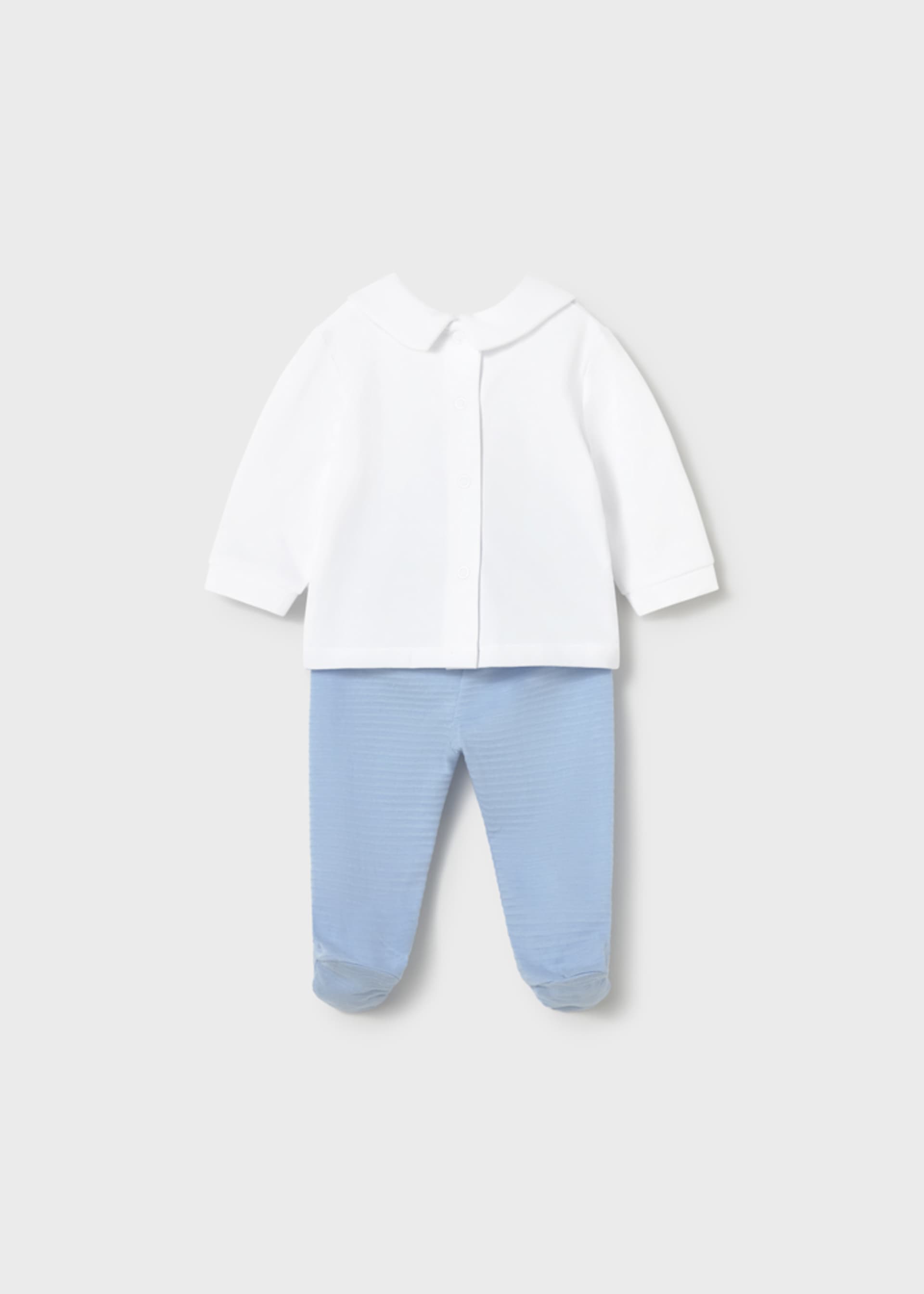 Completo ghettina e maglietta ricamata neonato