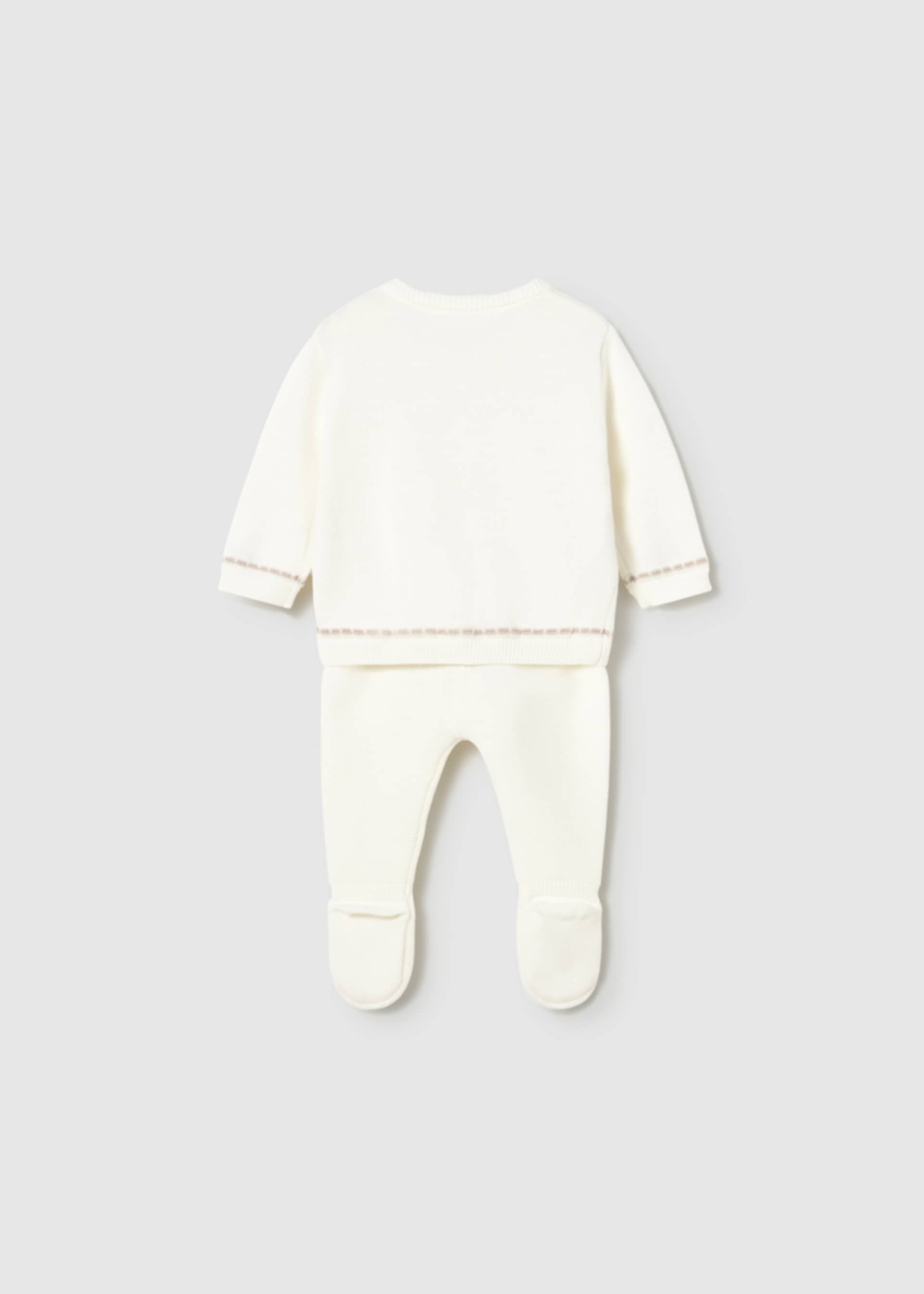 Completo ghettina e maglione tricot neonato