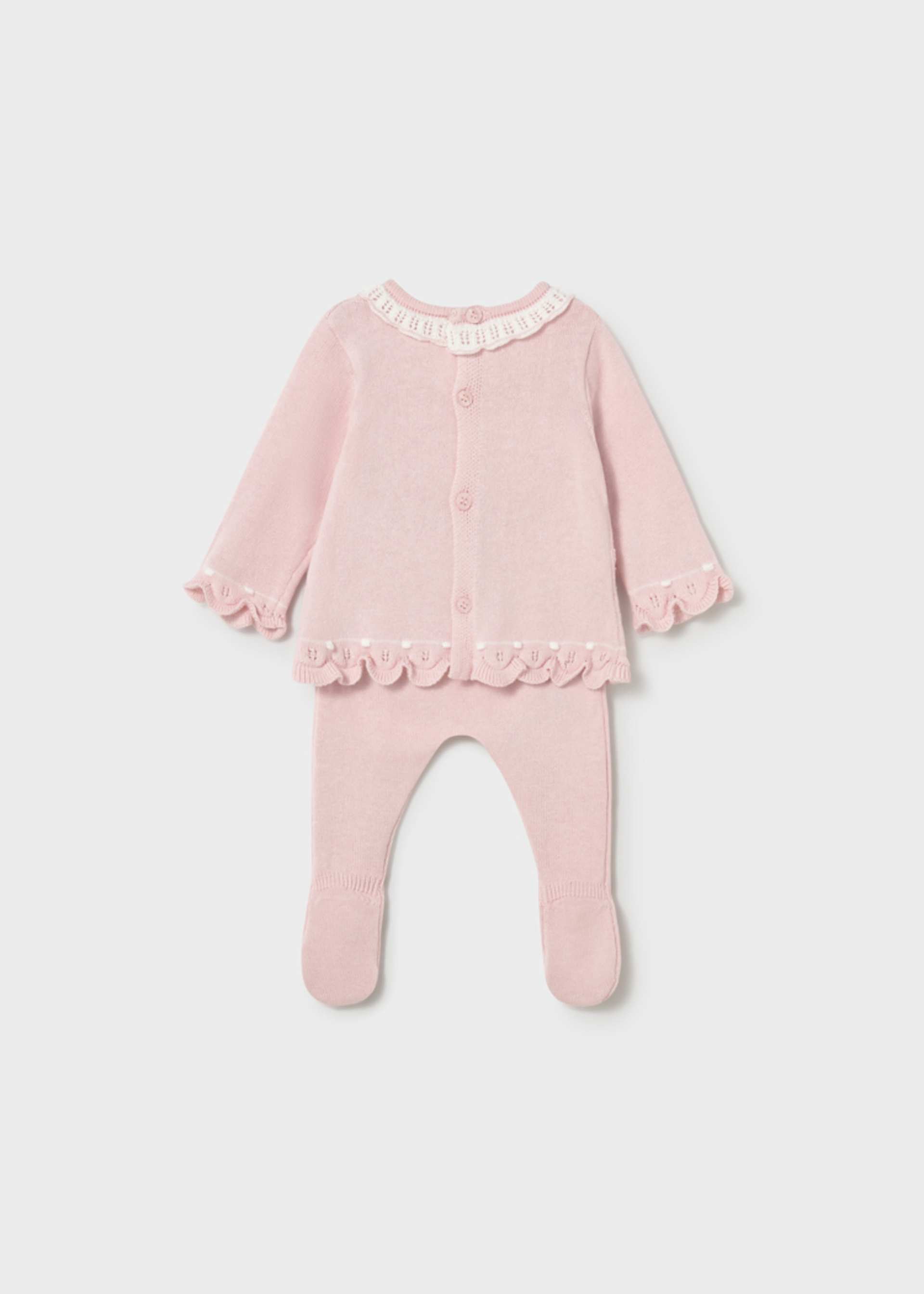 Ensemble guêtre et pull tricoté nouveau-né