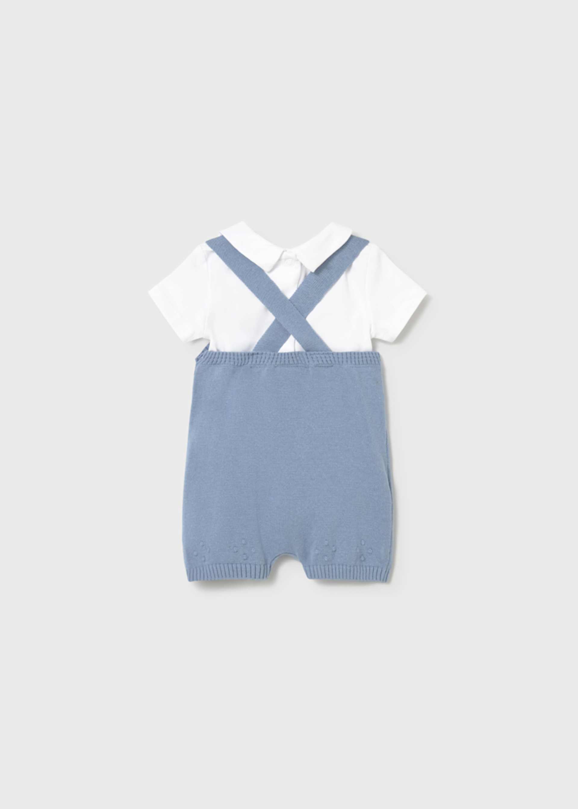 Newborn knit dungaree set