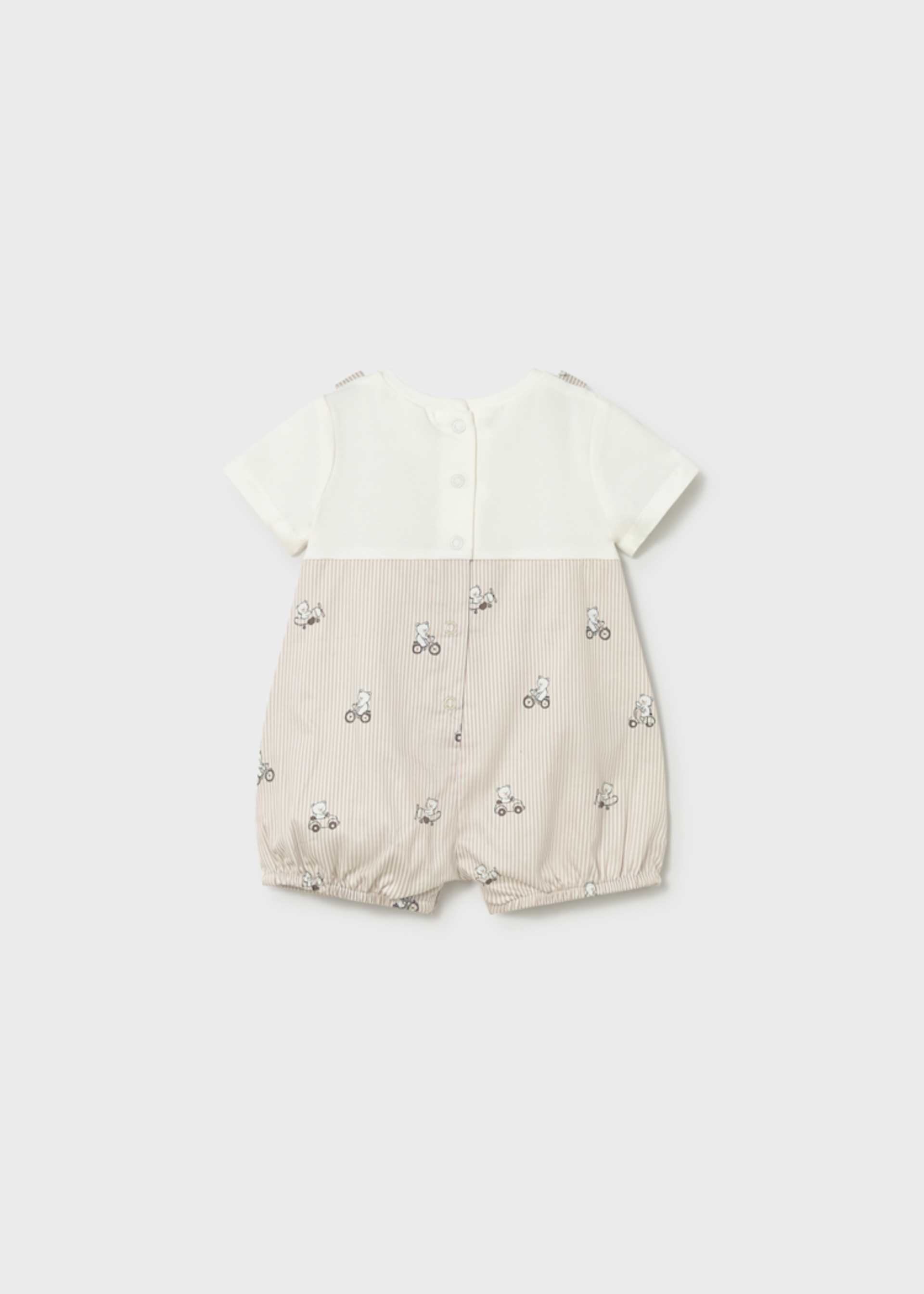 Newborn Boy Teddy Bear Print Romper