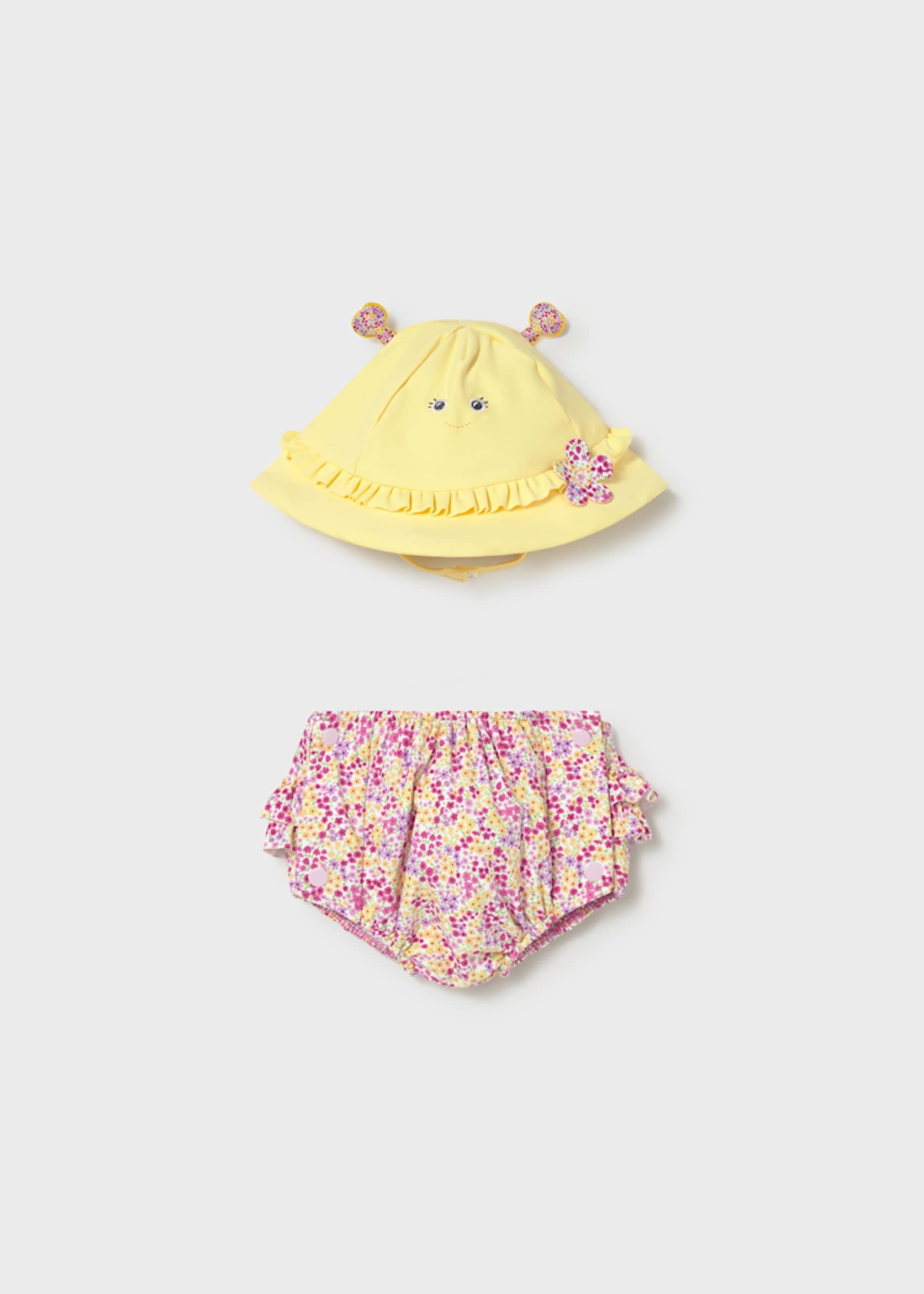 Swimsuit and hat set for newborn girl