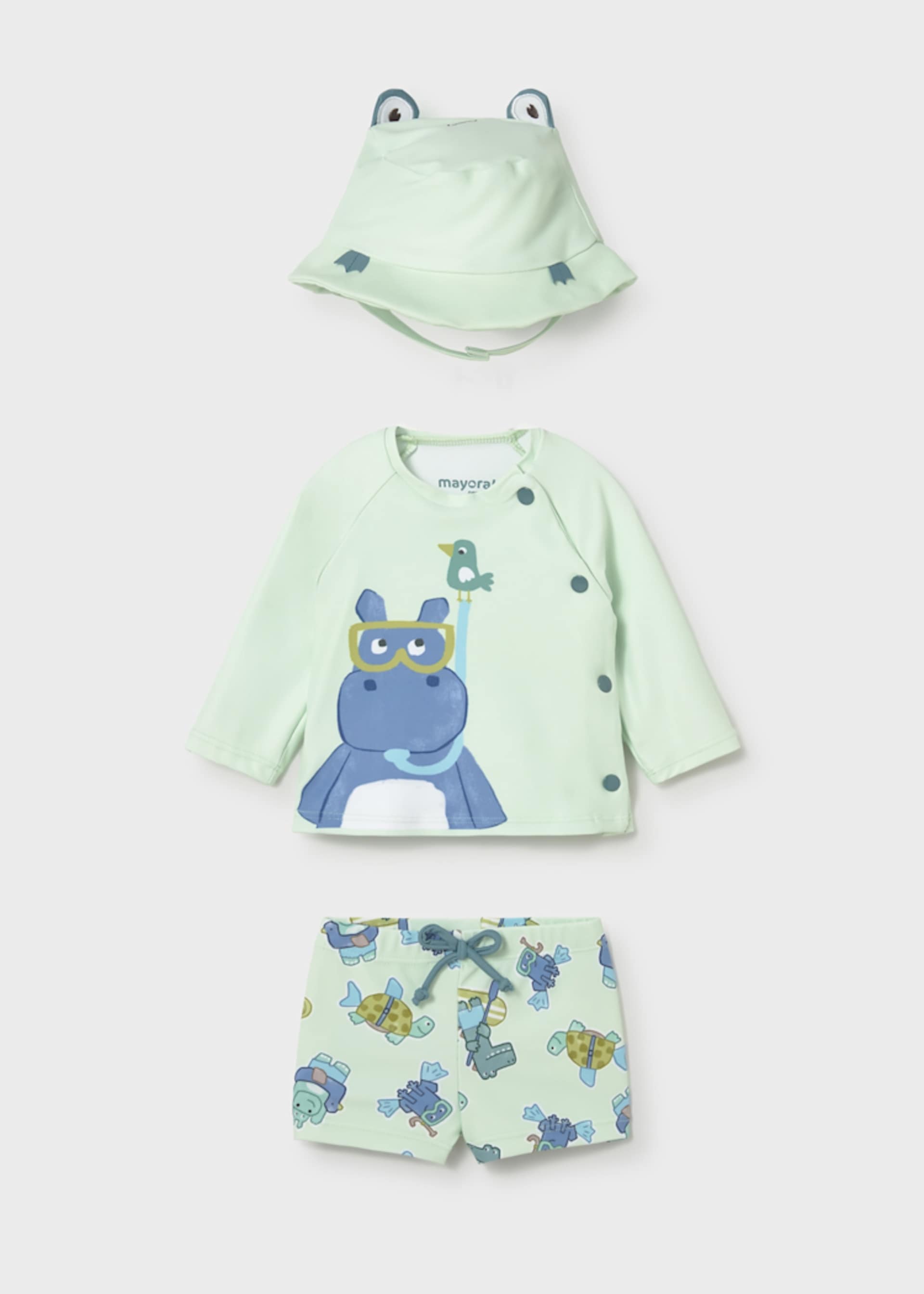 Newborn Boy 3-Piece Swim Set with Sun Protection