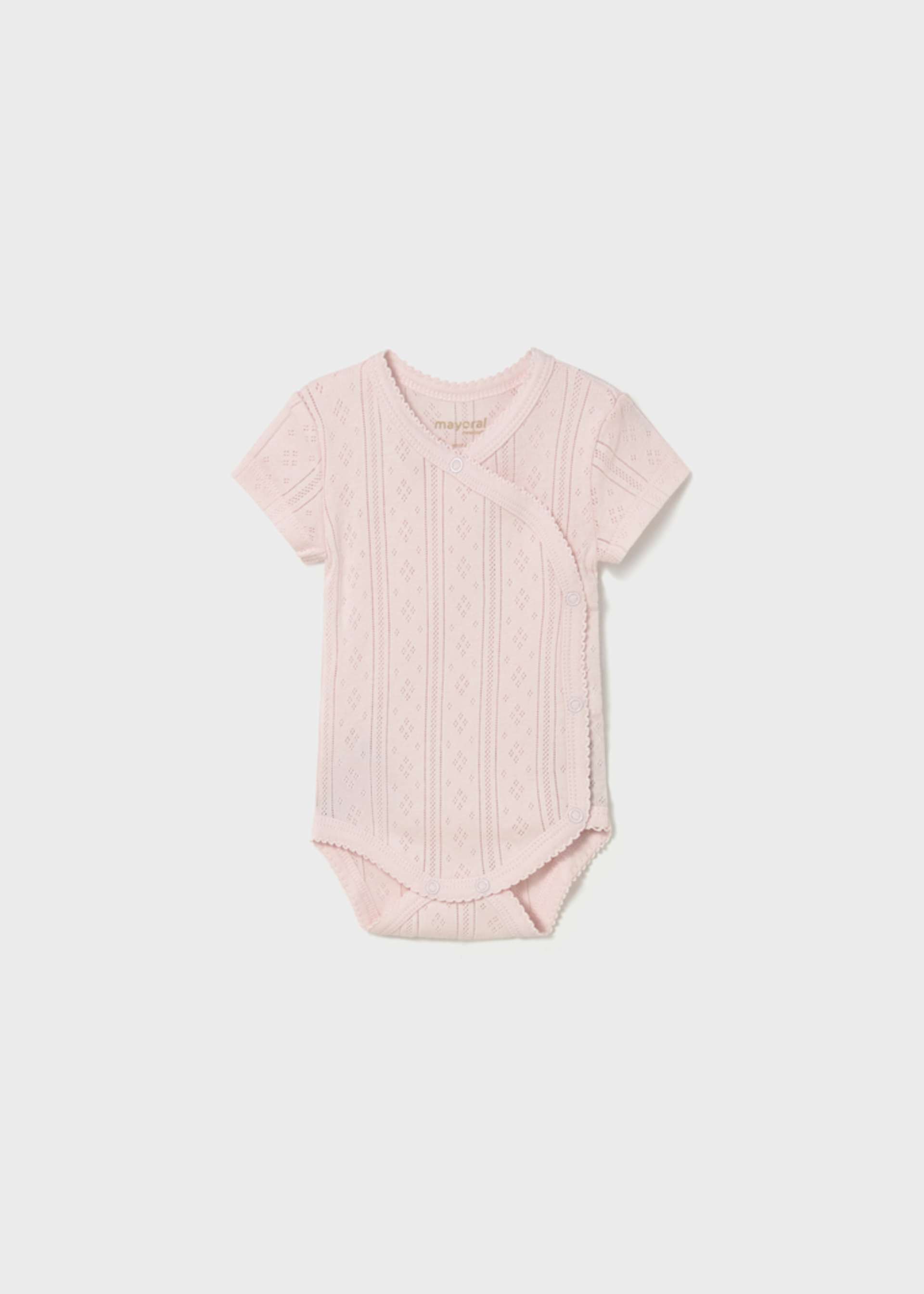 Short-sleeved openwork bodysuit for newborns