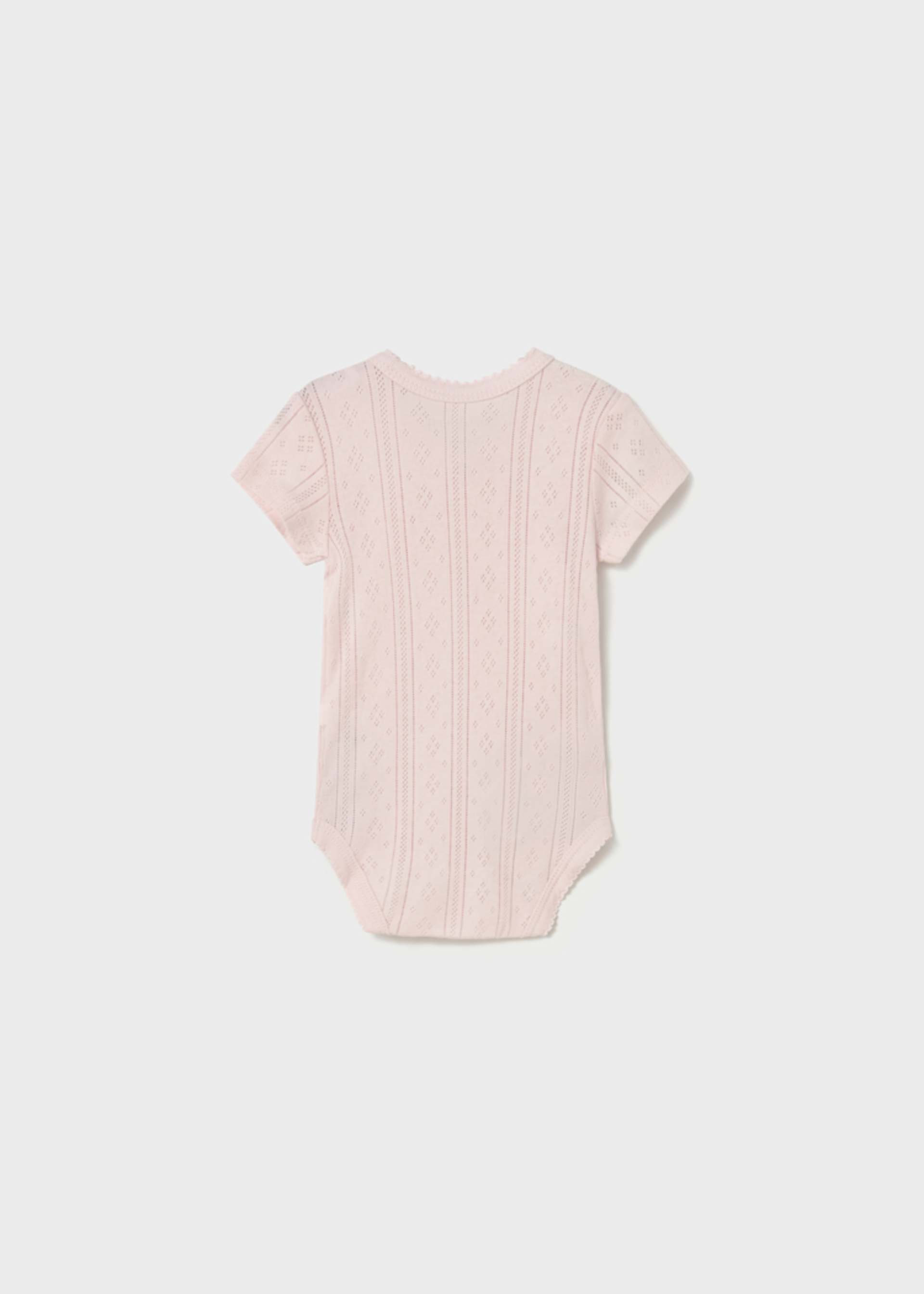 Short-sleeved openwork bodysuit for newborns