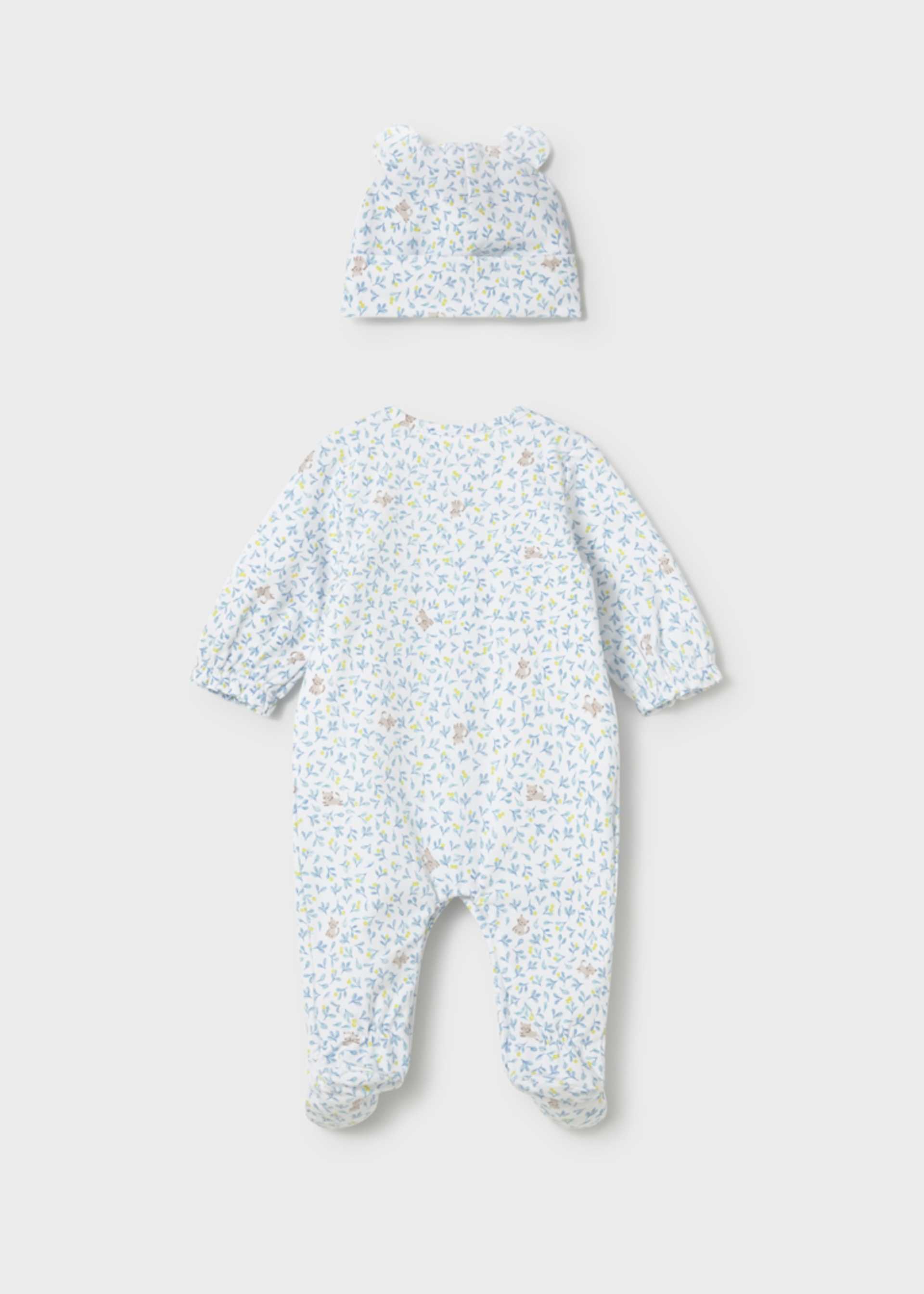 Newborn Girl One-Piece with Hat Set