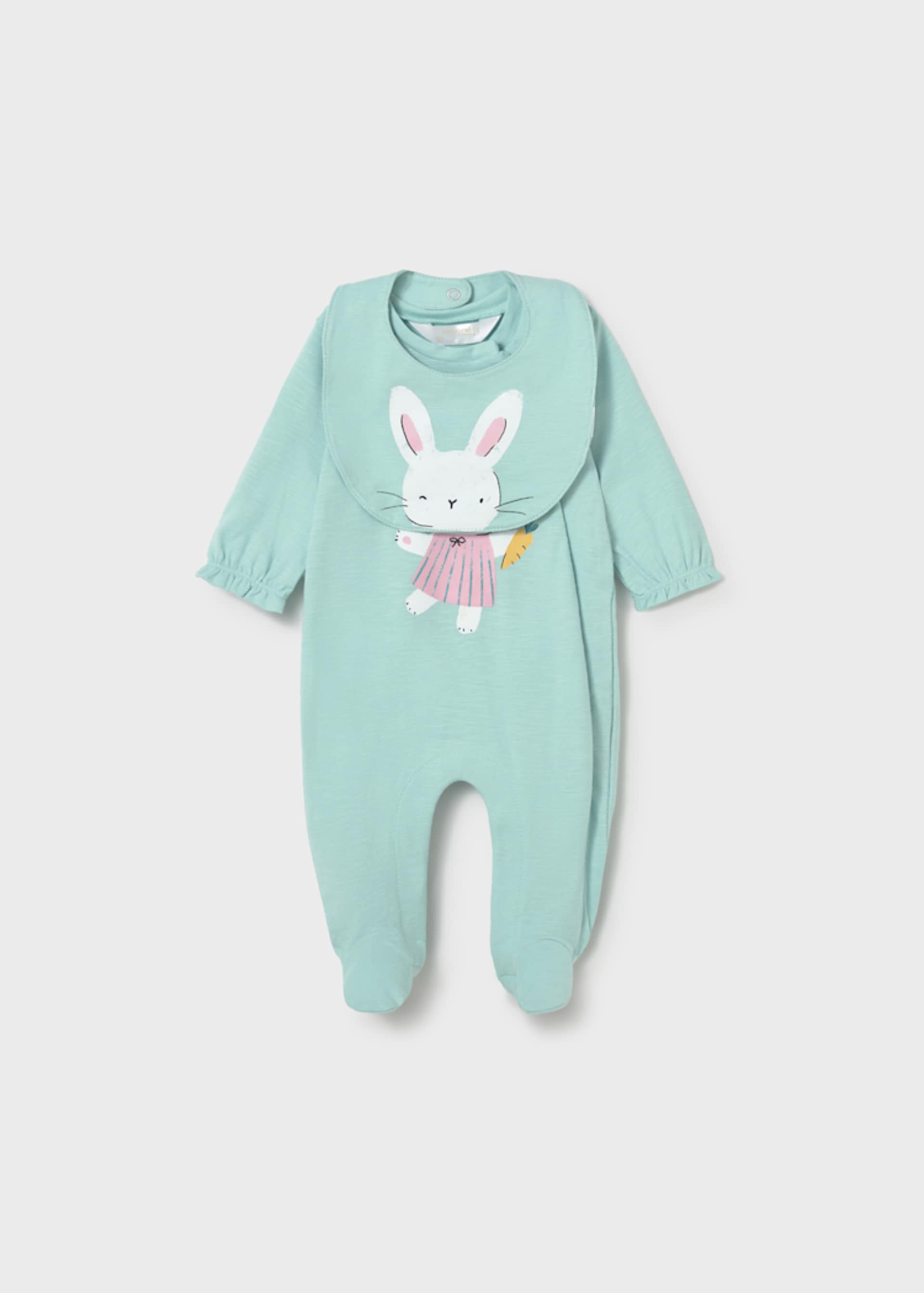 Pigiama lungo con bavaglino neonata
