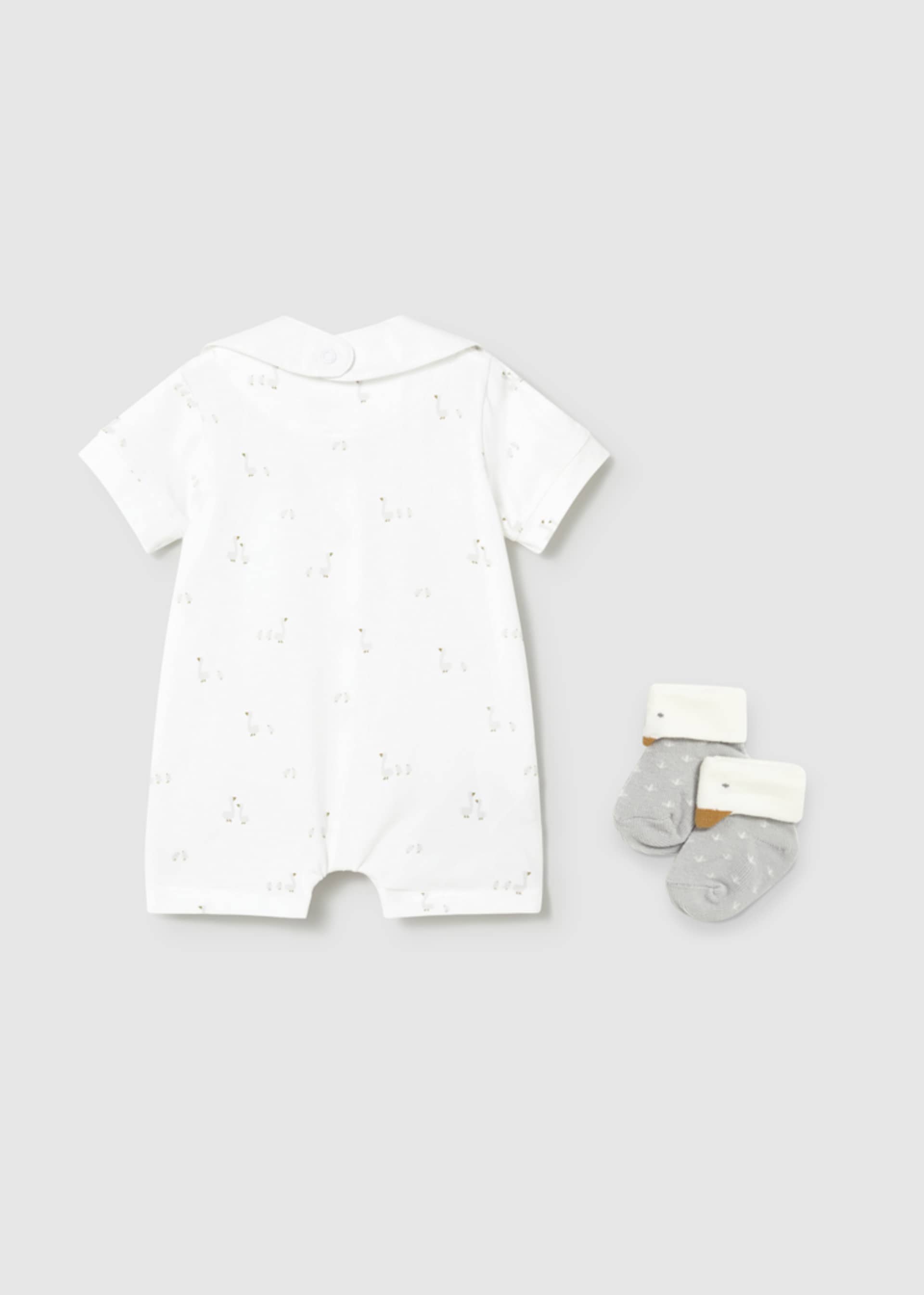 Romper with bib and socks Romper with bib and socks