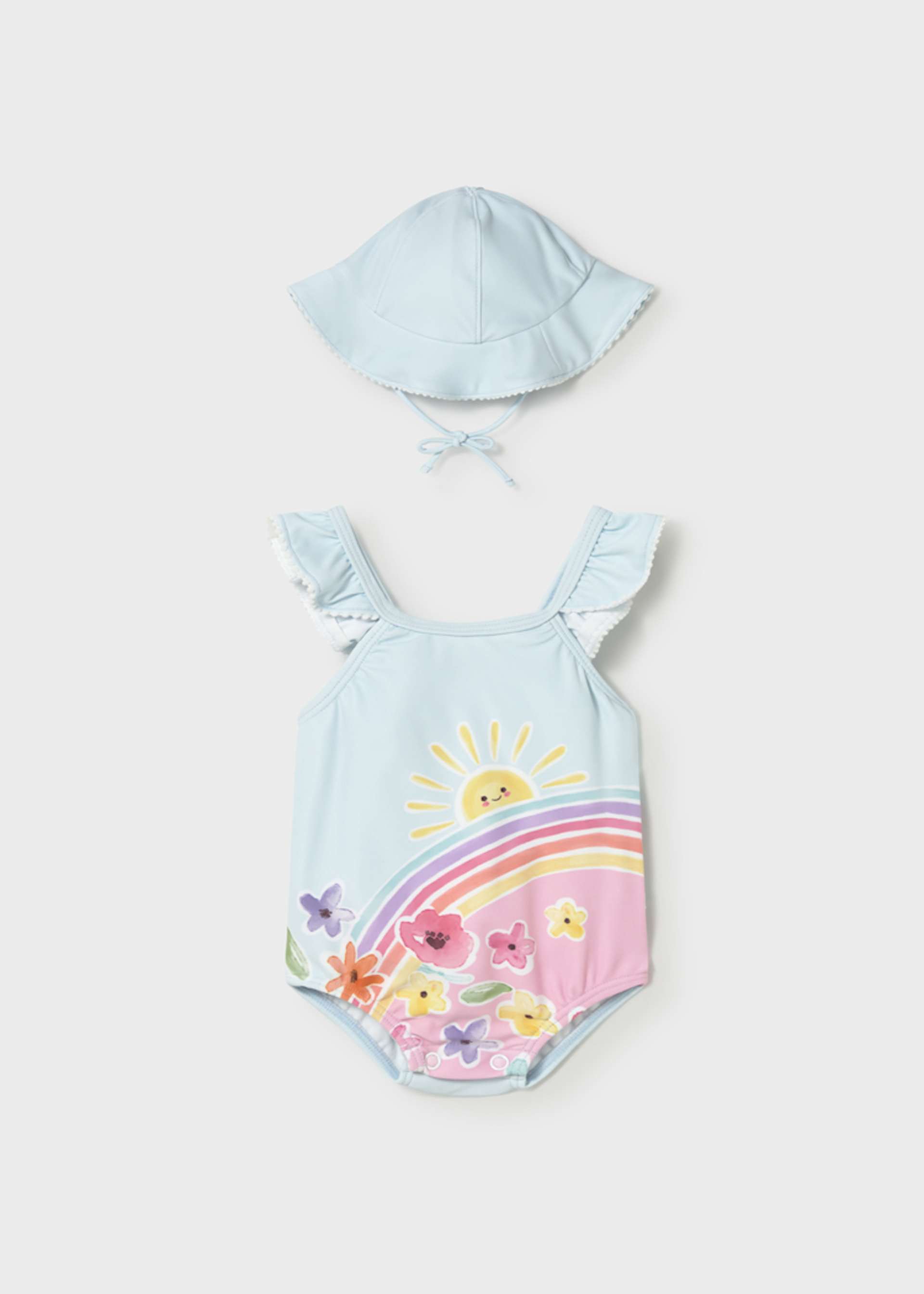 Costume con cappello protezione solare neonata