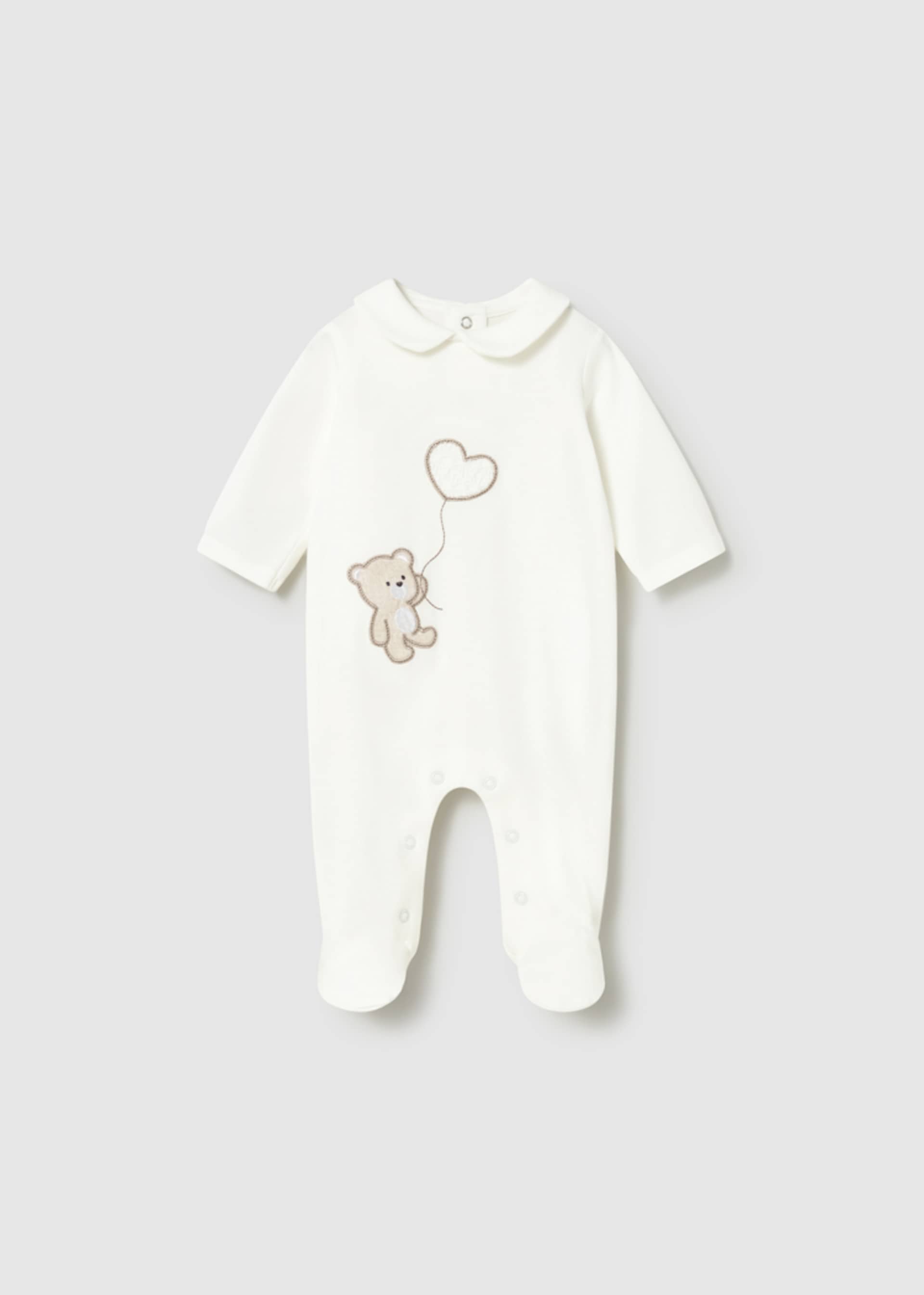 Pigiama orsetto ricamato neonata