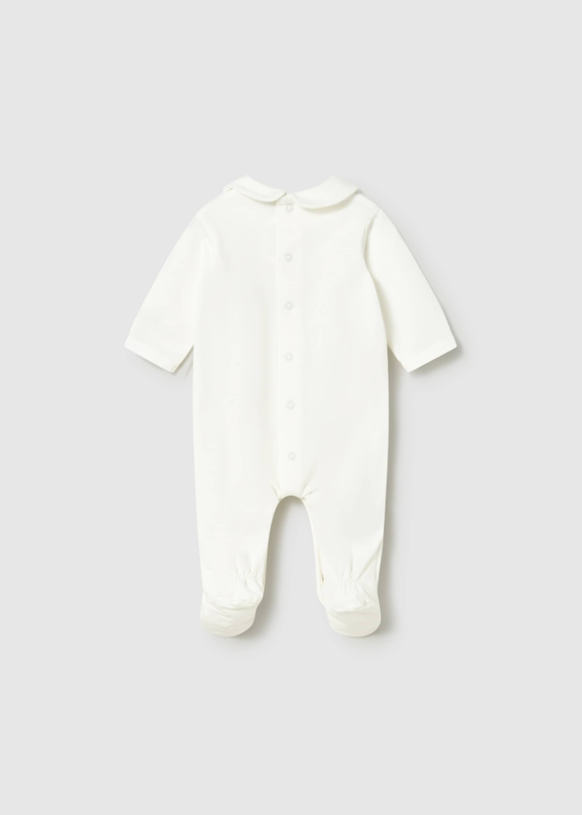 Pijama cu broderie lunga nou-nascut