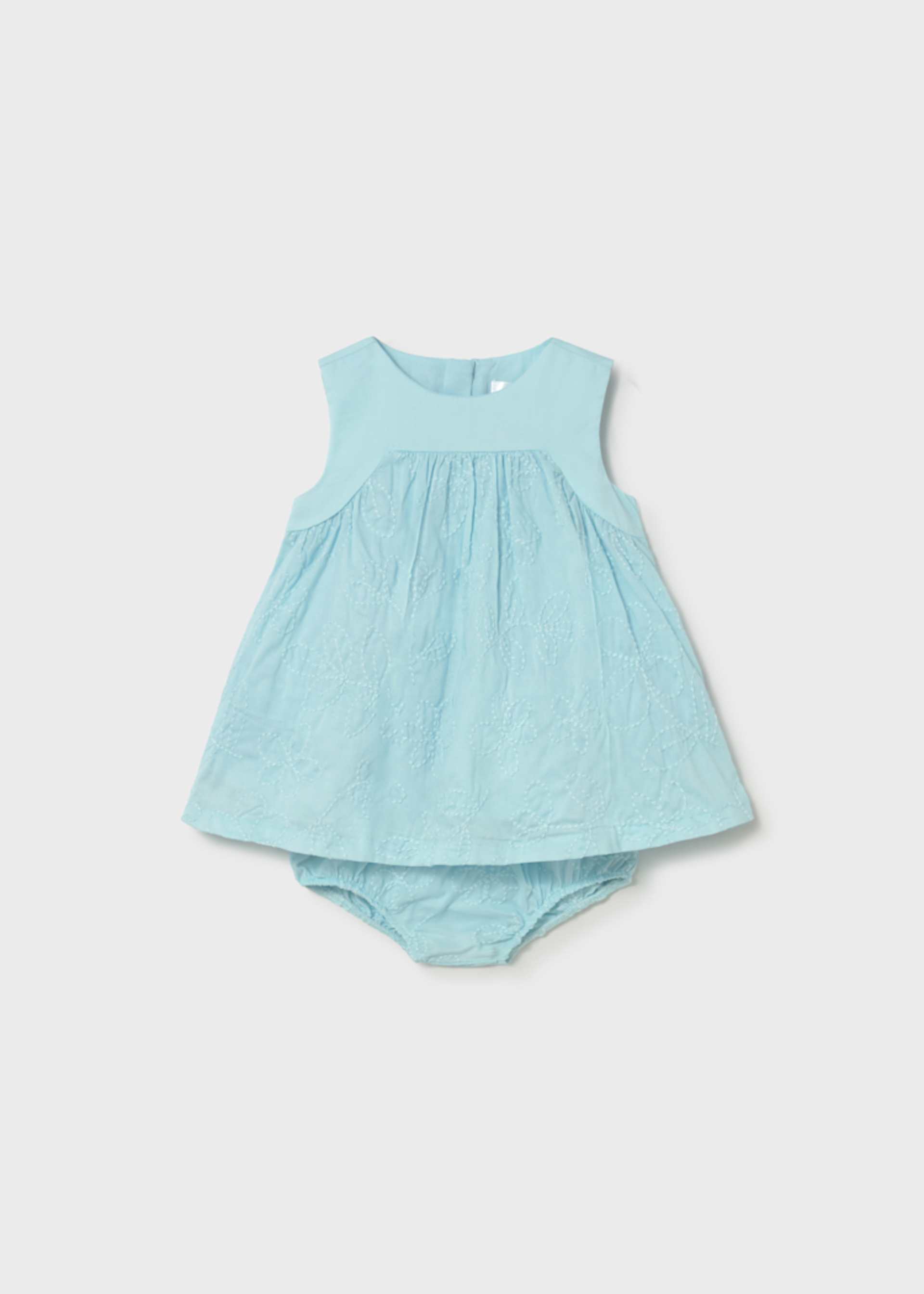 Embroidered dress newborn with nappy cover