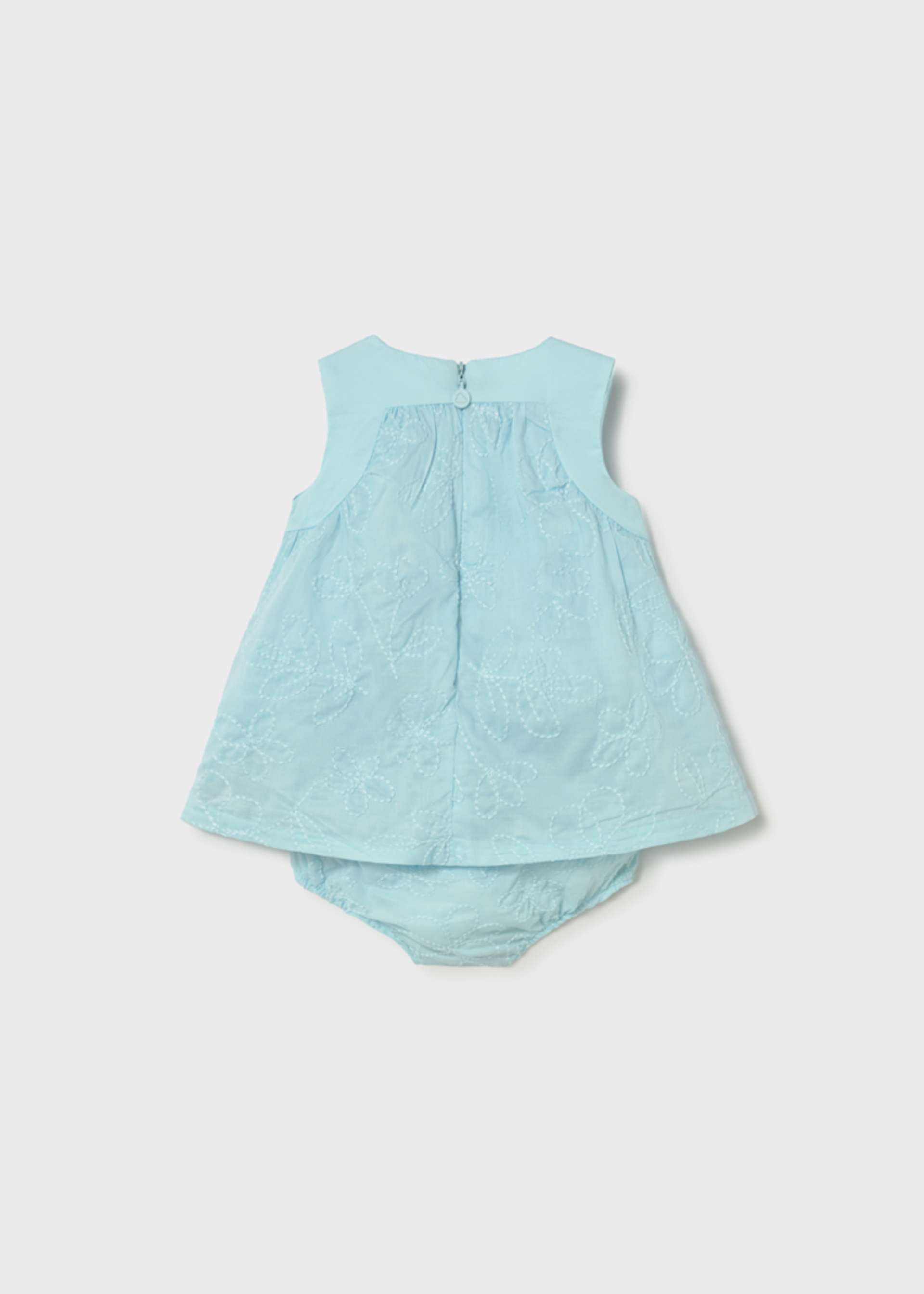 Vestido bordado com tapa fraldas recém nascida