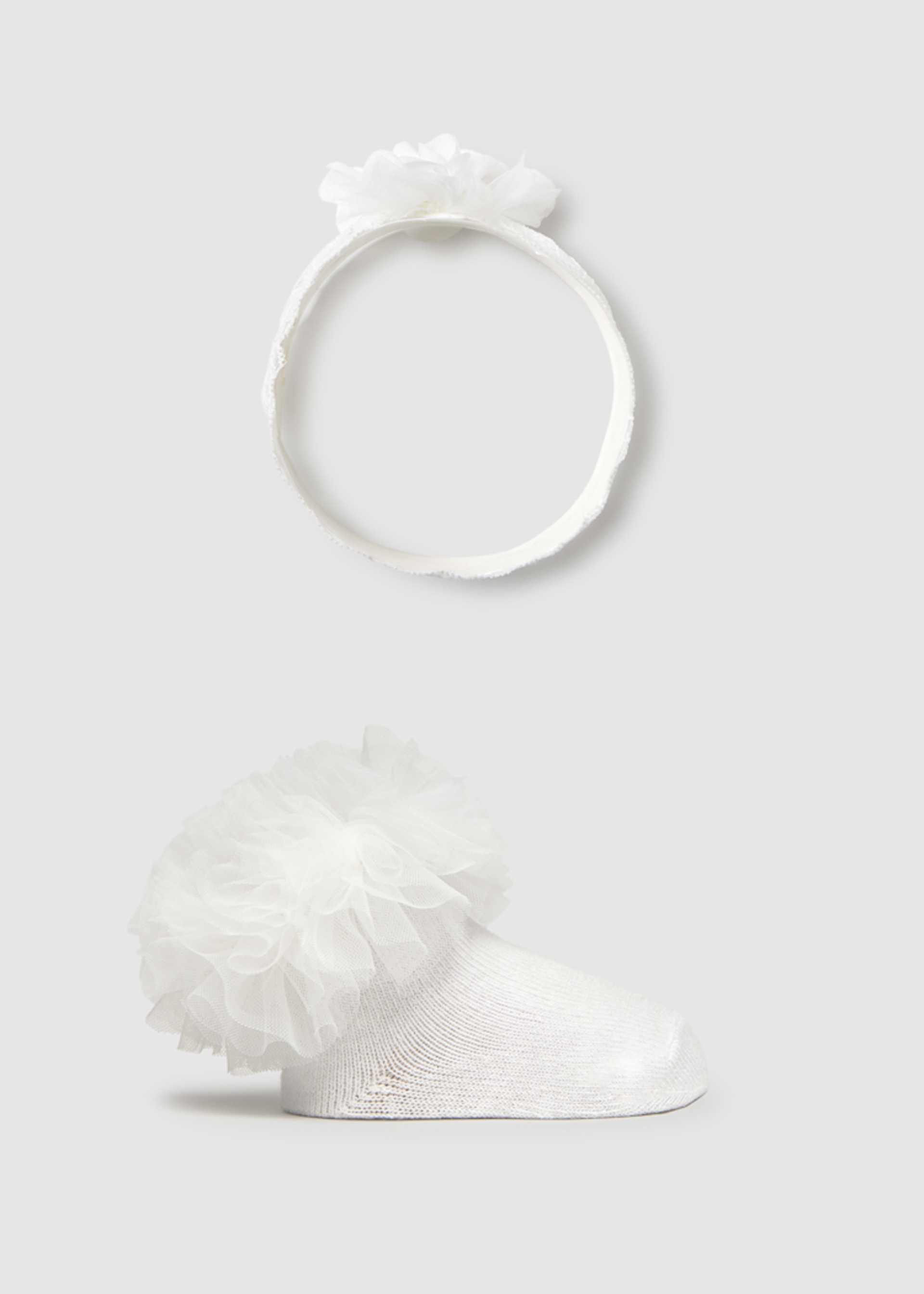 Newborn Girl Headband and Socks Set