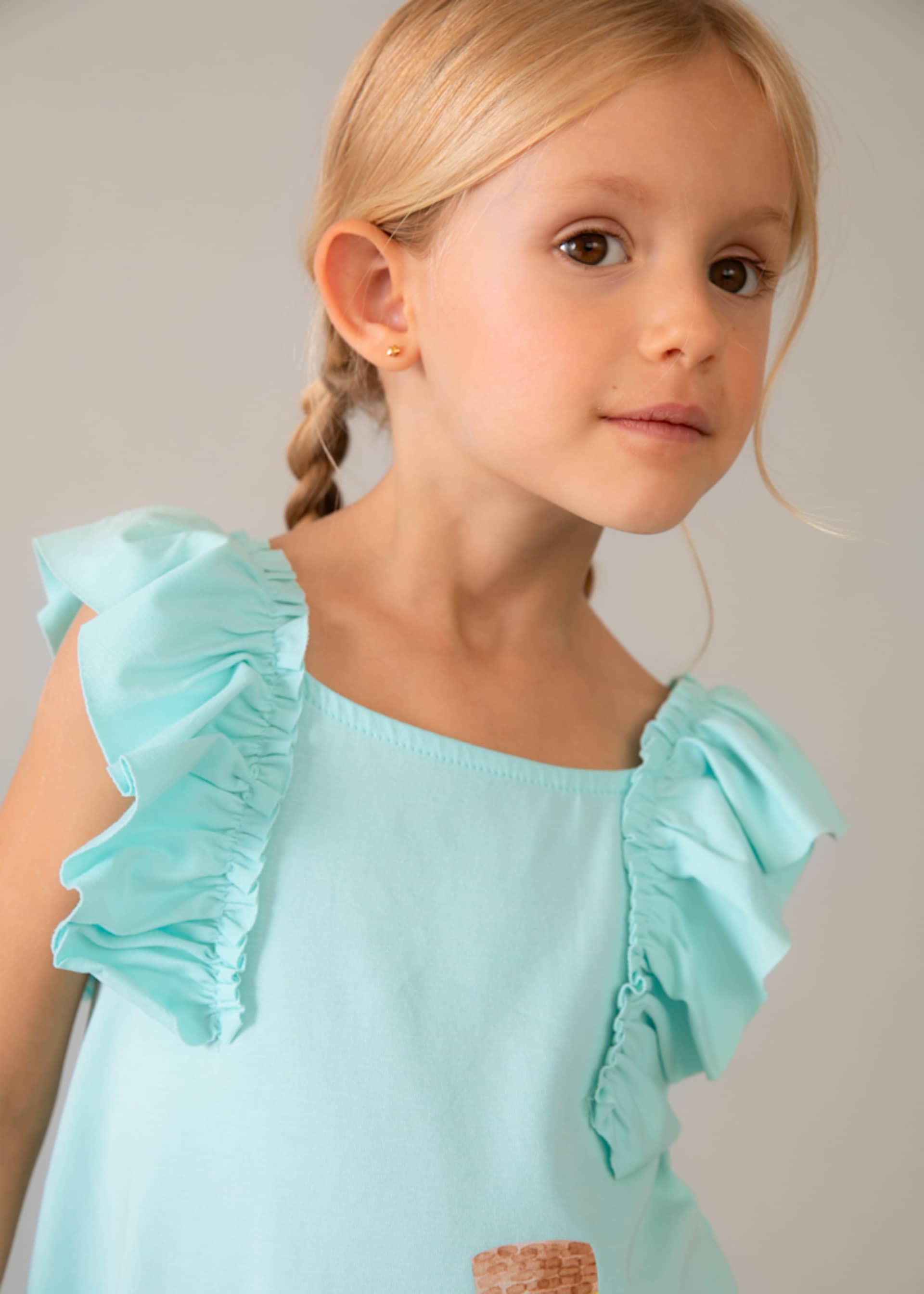 Robe en maille à volants fille