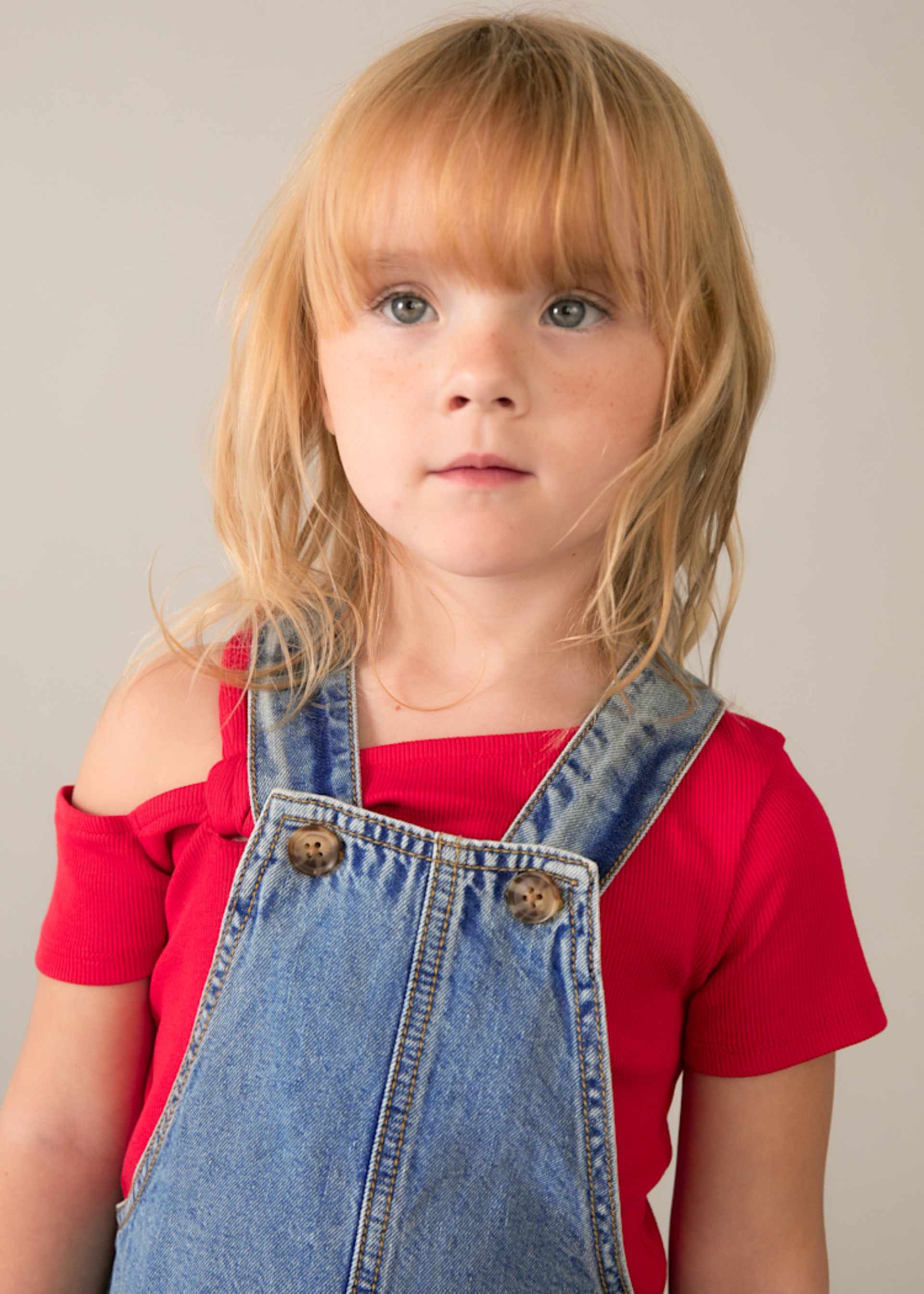 Saia peito denim fluido menina