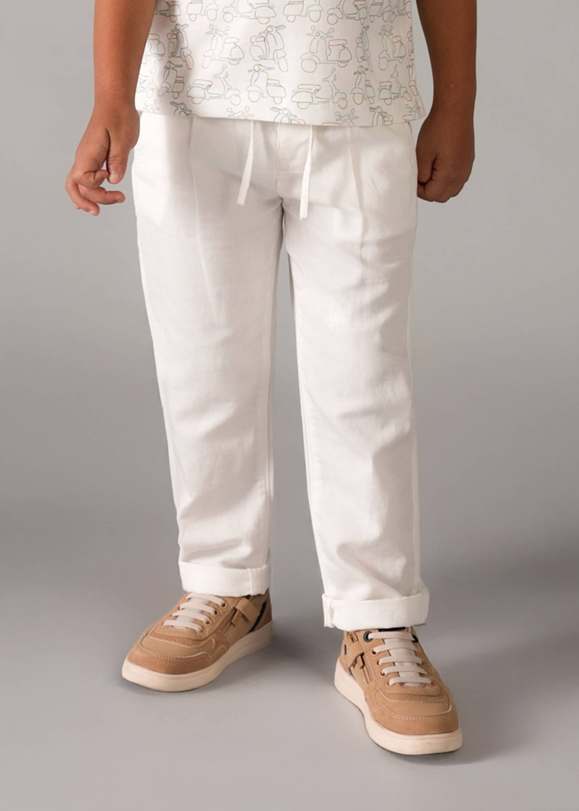 Linen relaxed long trousers boy