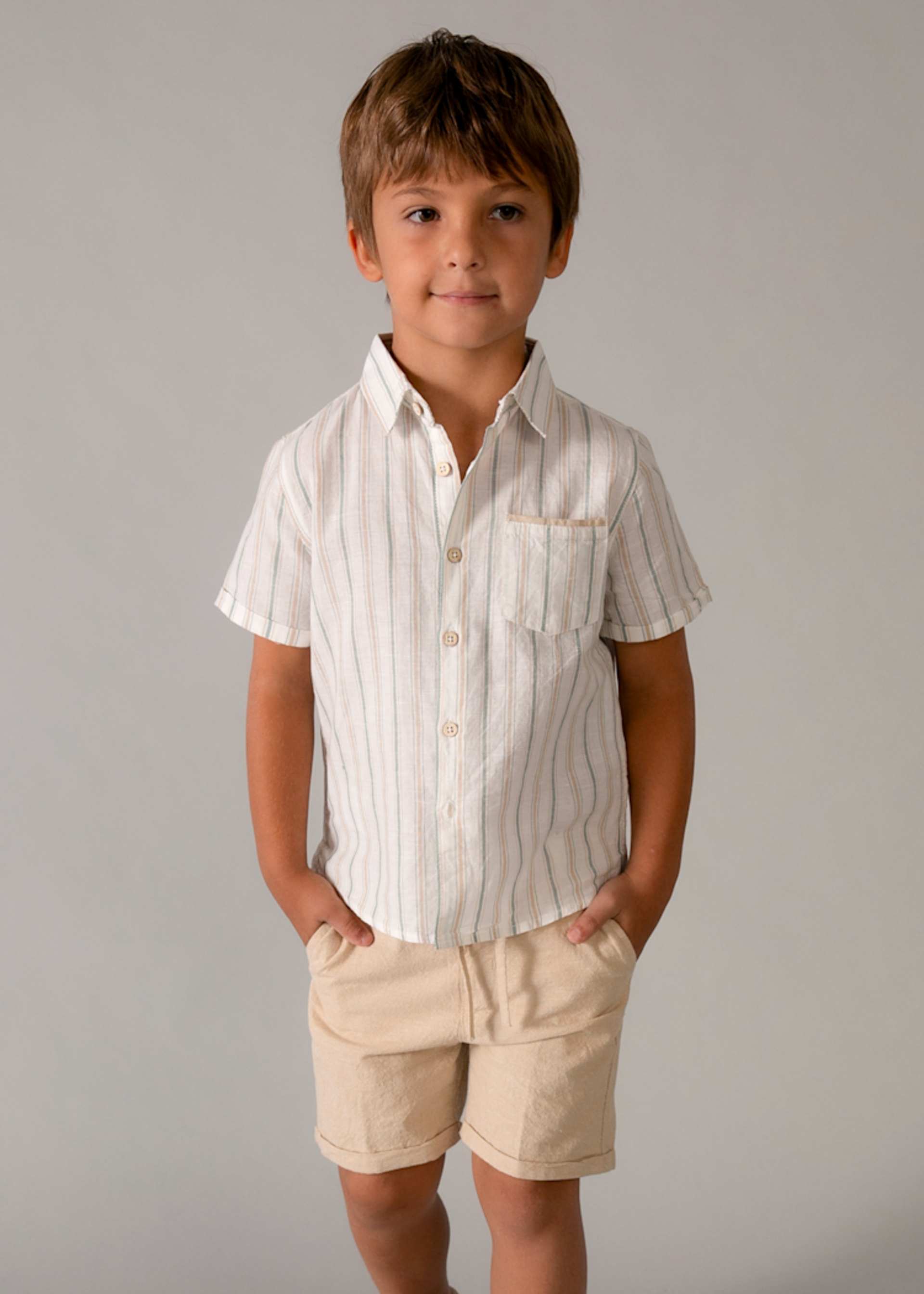 Ensemble bermuda et t-shirt avec lin garçon