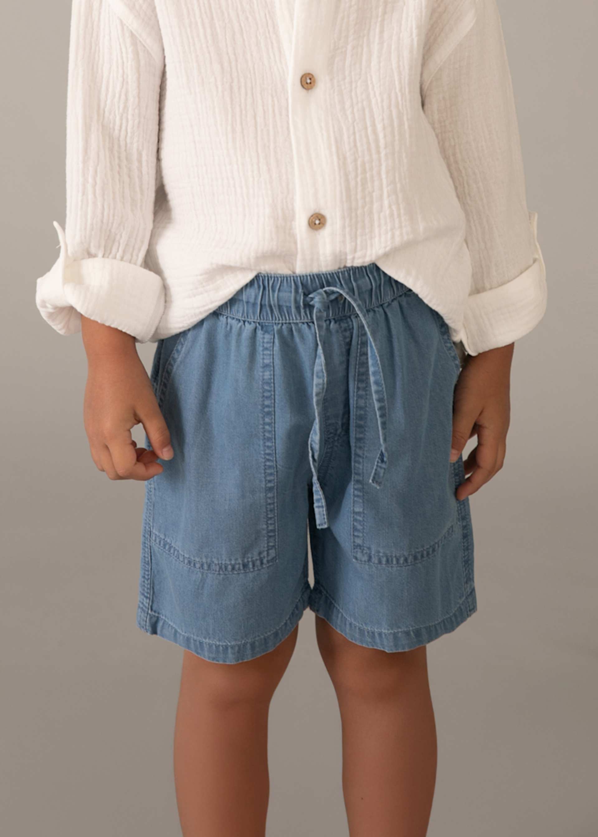 Bermuda en denim fluide garçon