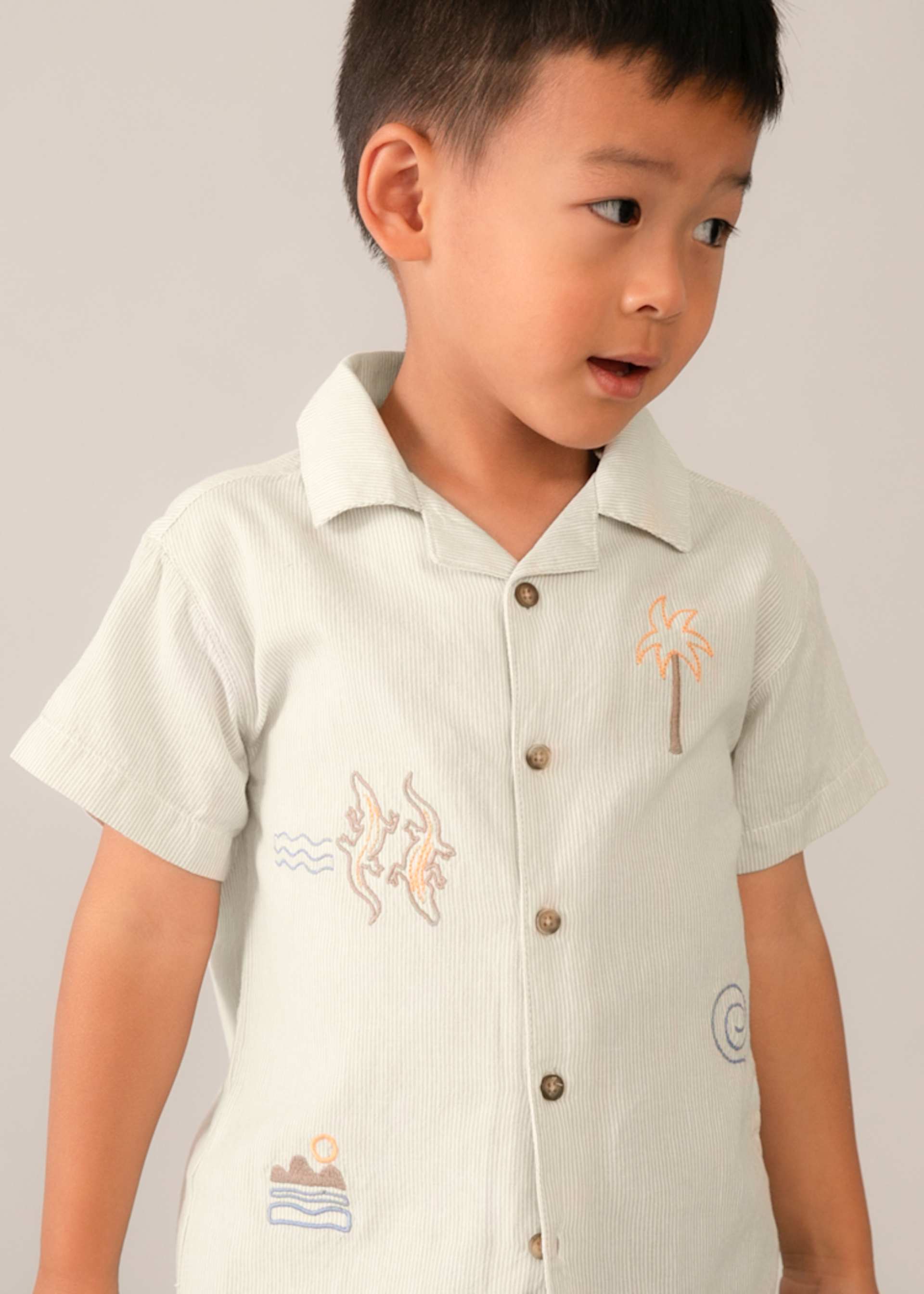 Chemise détails brodés garçon