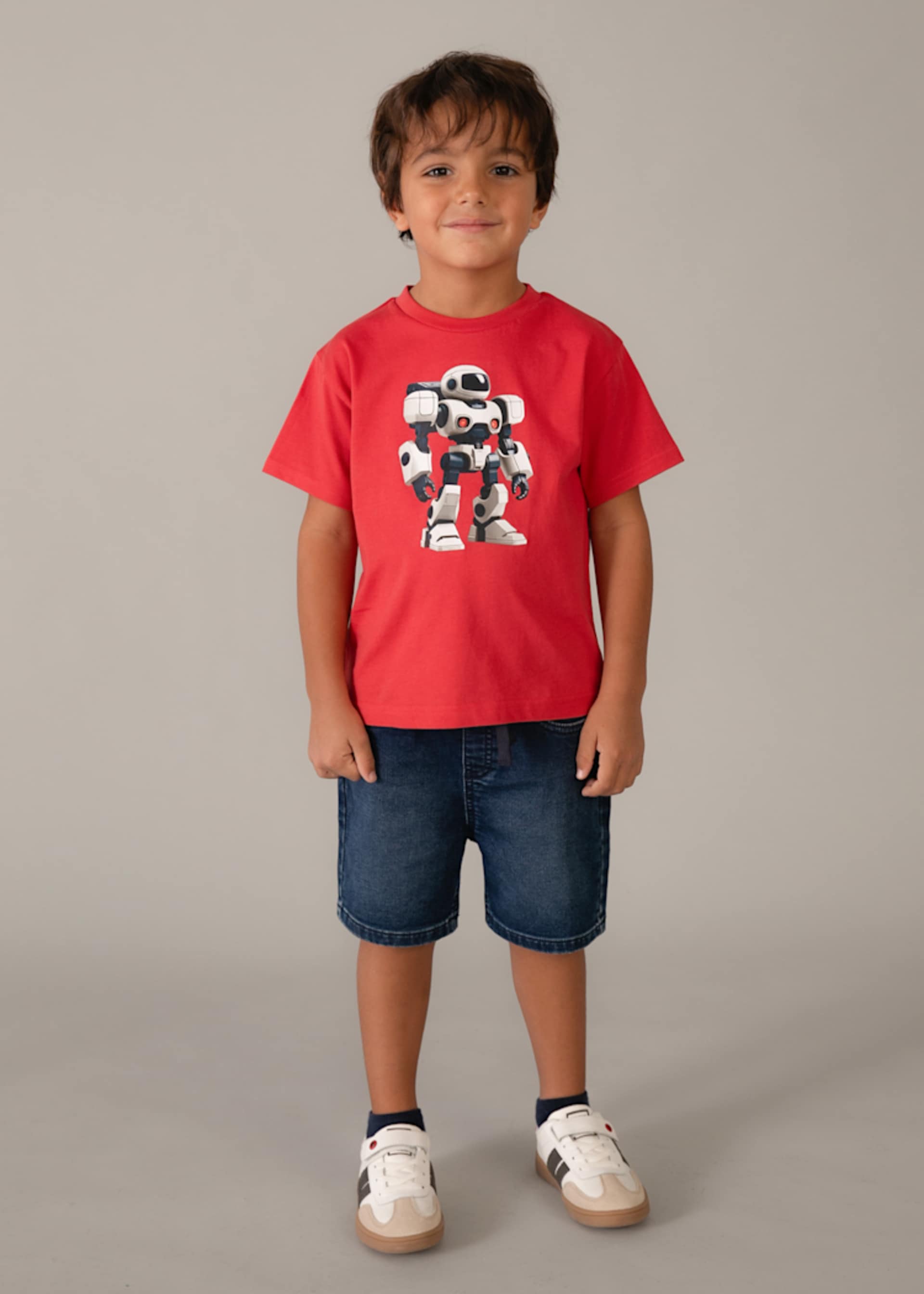 Тениска с робот за момче