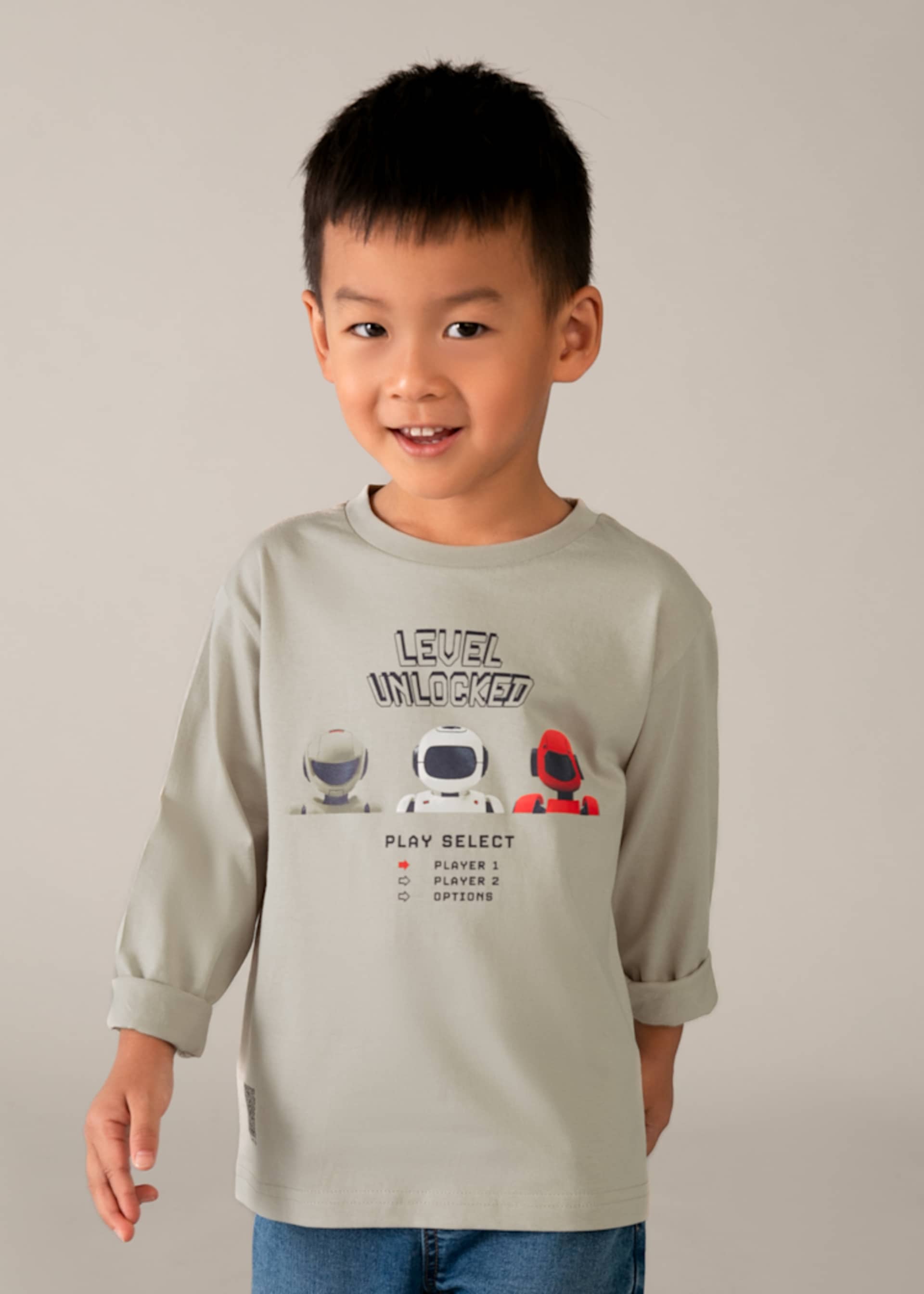 Maglietta manica lunga serigrafia bambino