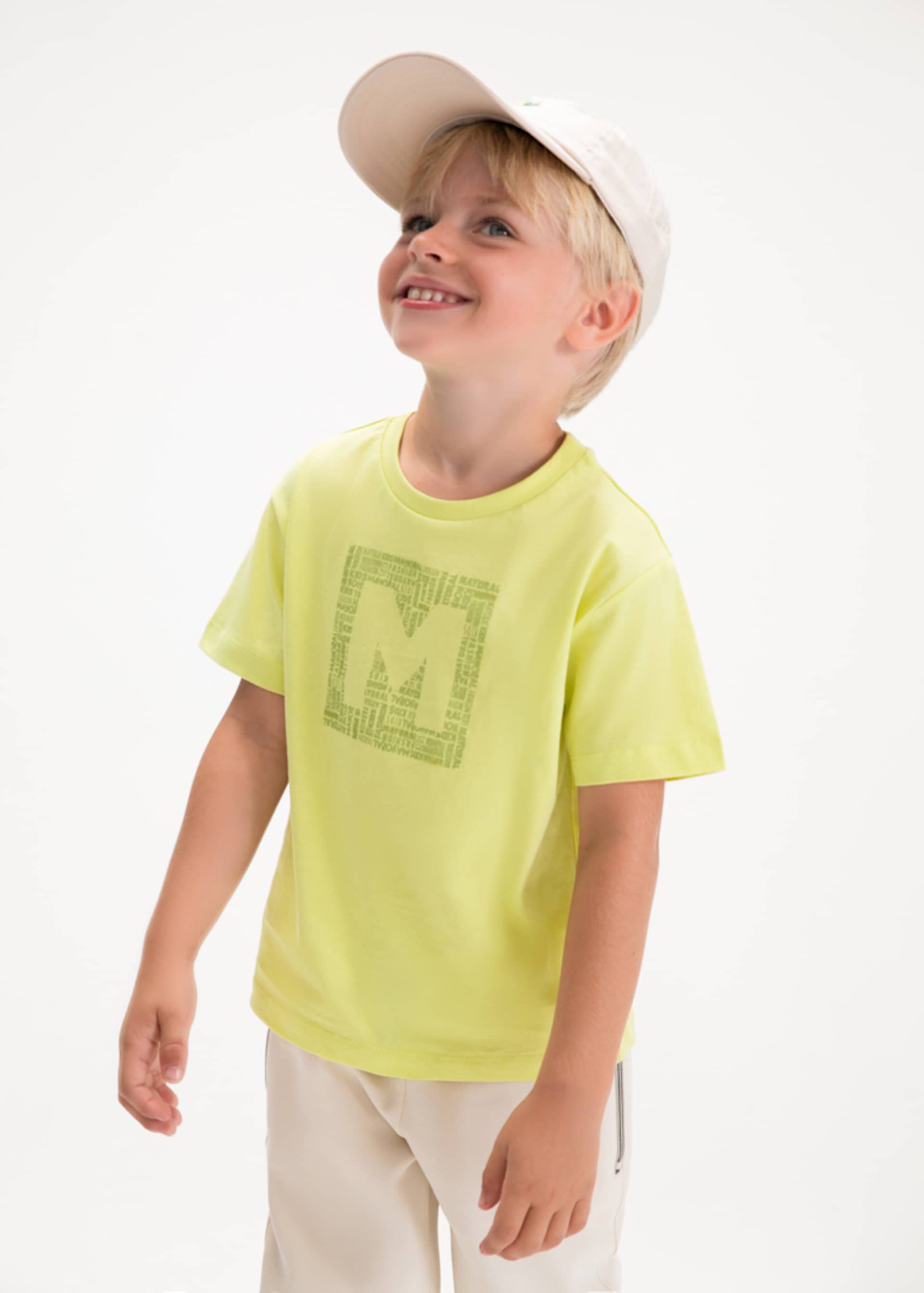 Playera básica letra niño