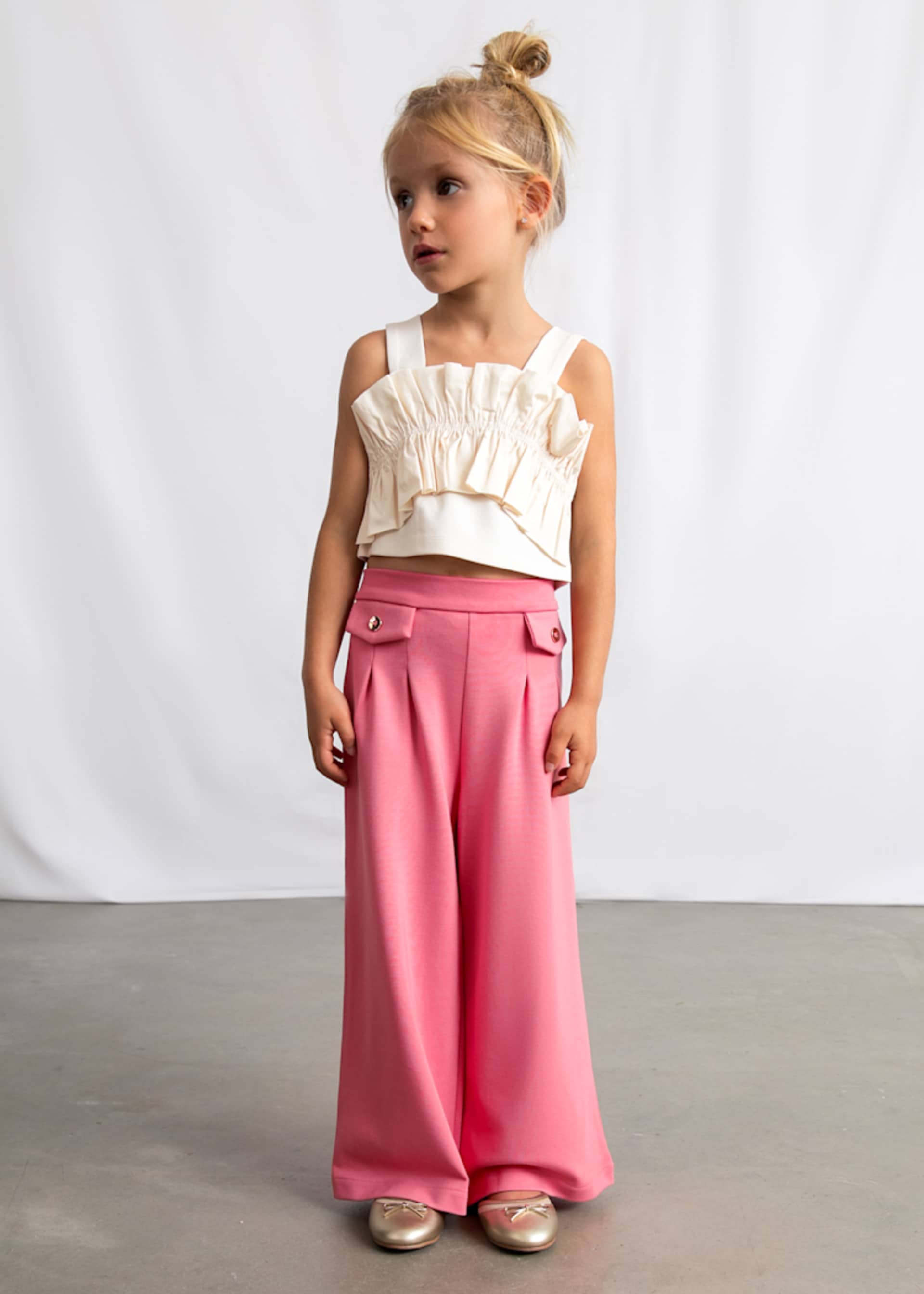 Pantalon en maille point roma fille