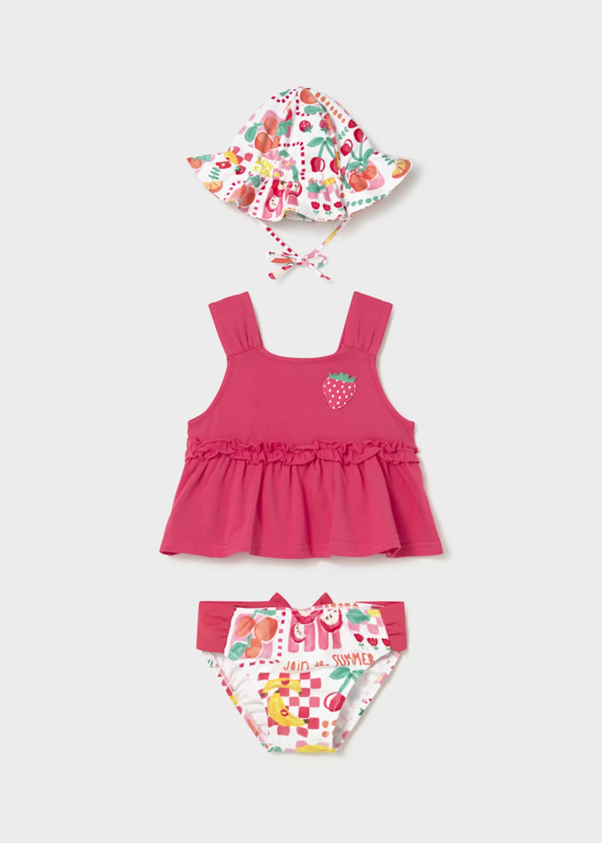 Completo costume 3 pezzi stampato protezione solare neonata