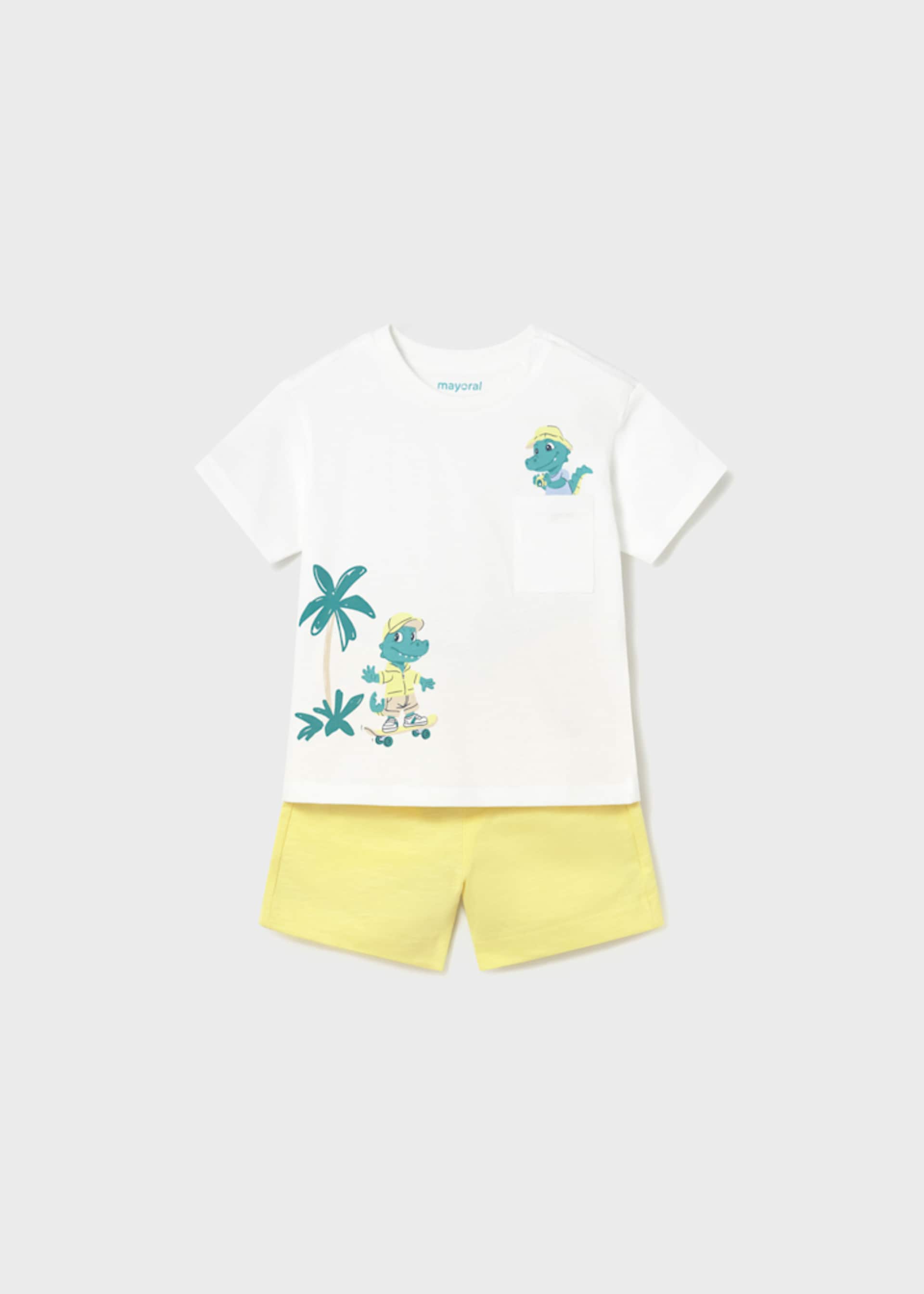 Conjunto bermuda y playera palmeras bebé