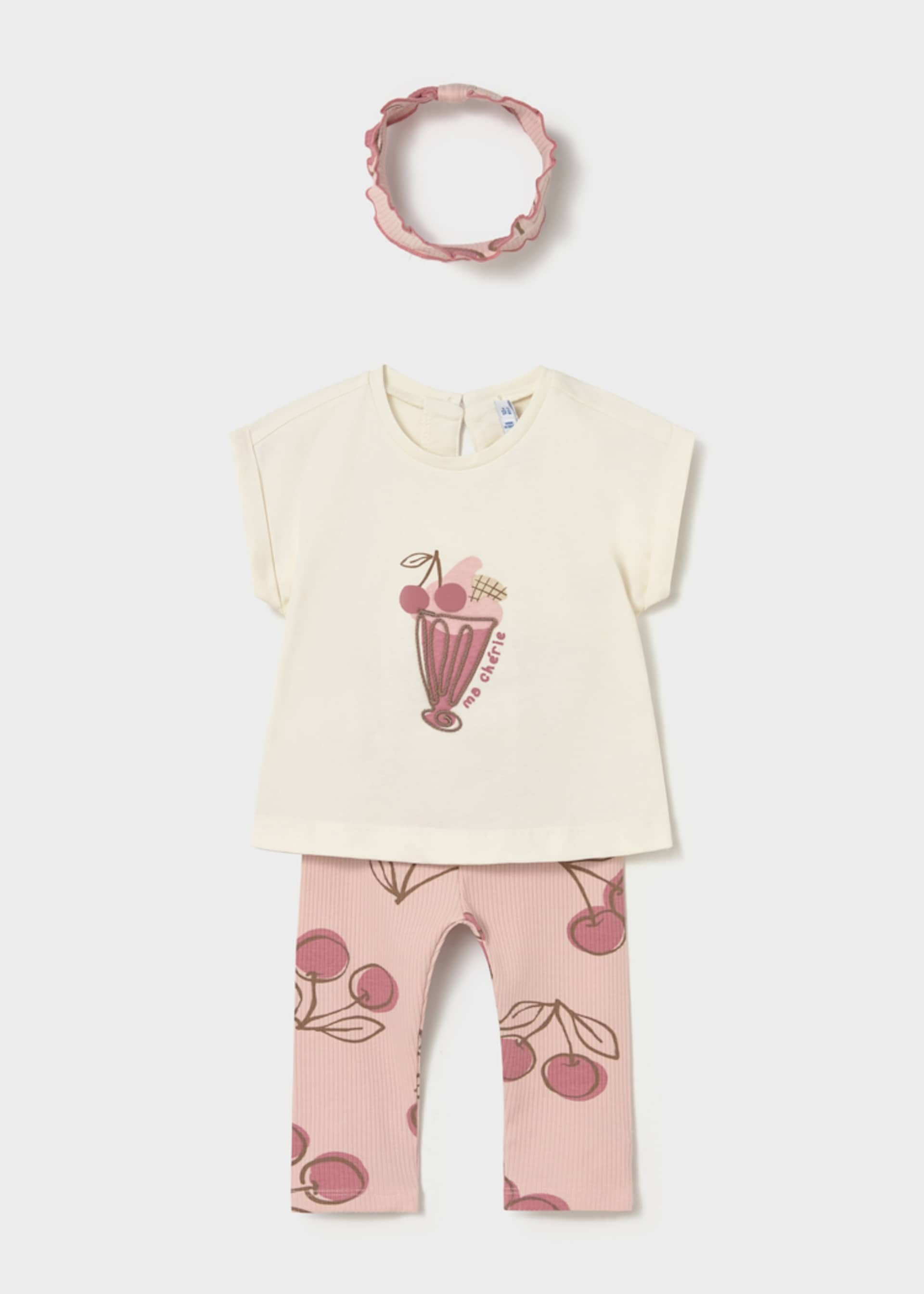 3-piece leggings set baby with headband