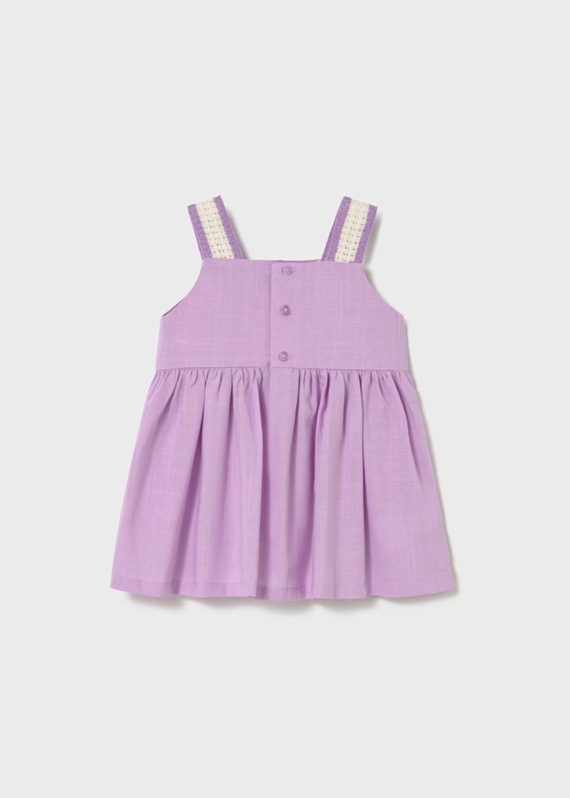 Vestido combinado crochet bebé