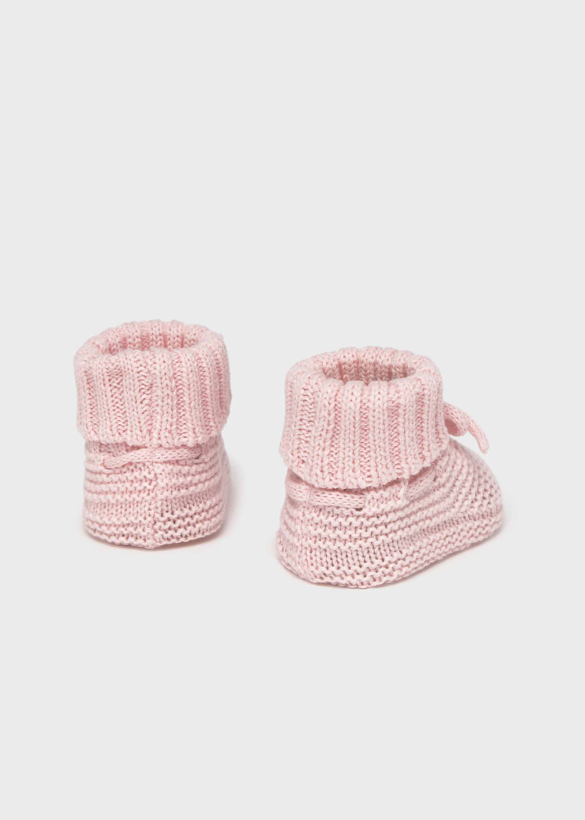 Newborn knitted booties