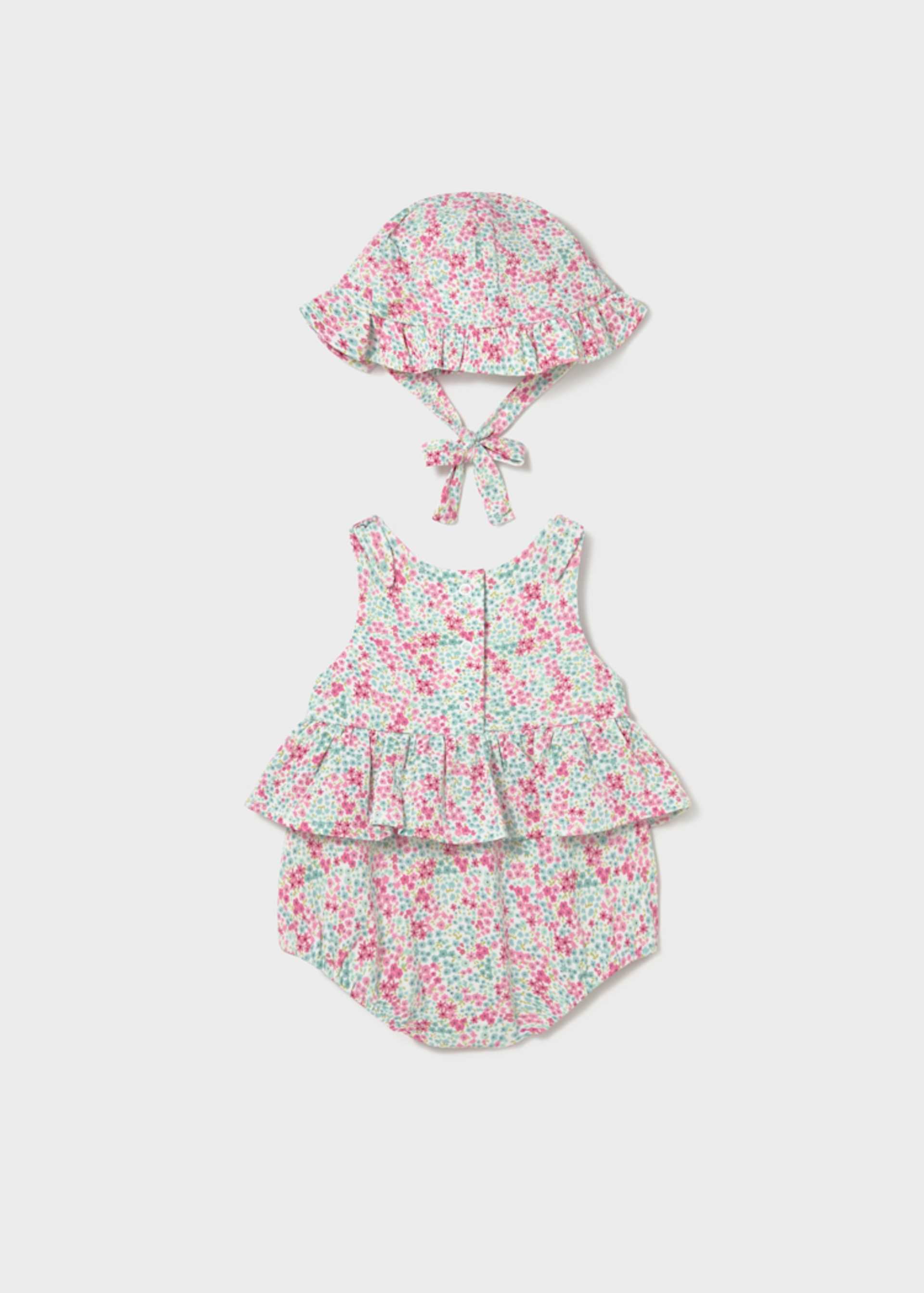 Pelele estampado con gorro recién nacida