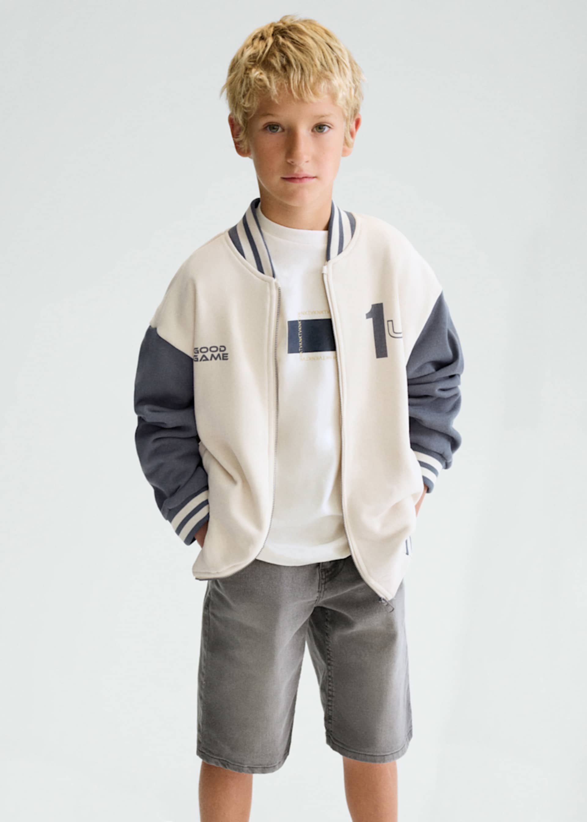 Bluza typu bomber z paskami dla chłopca