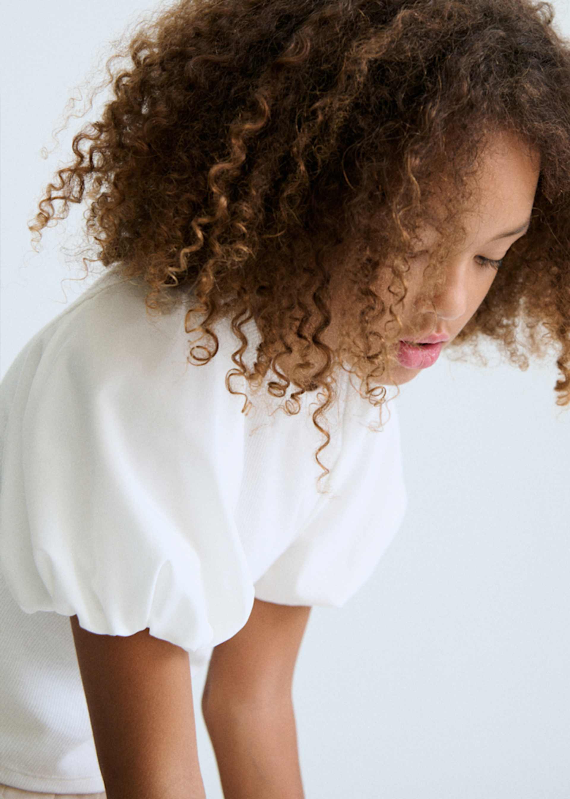 T-shirt côtelé à manches bouffantes fille T-shirt côtelé à manches bouffantes fille