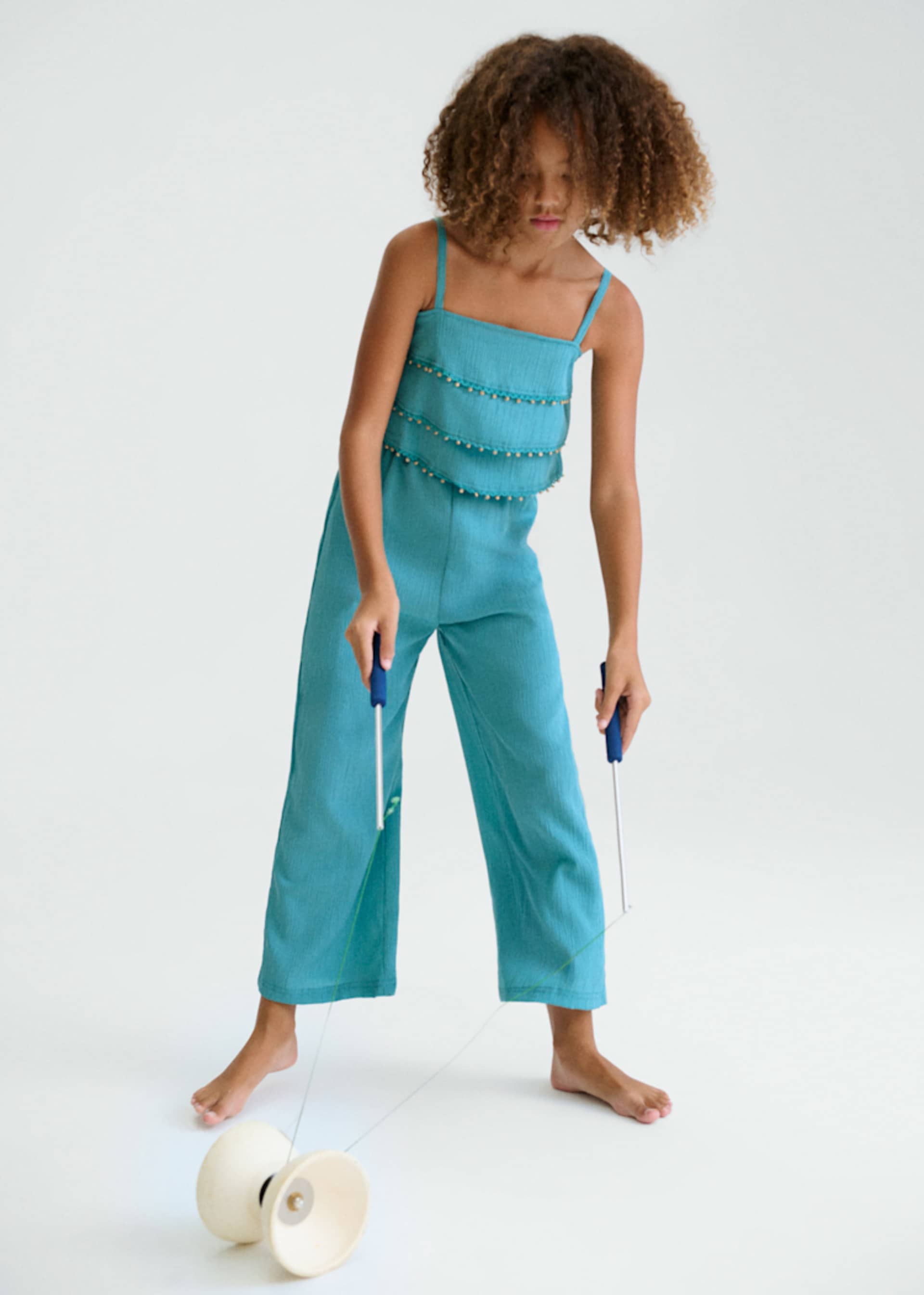 Long ruffled jumpsuit for girls Long ruffled jumpsuit for girls
