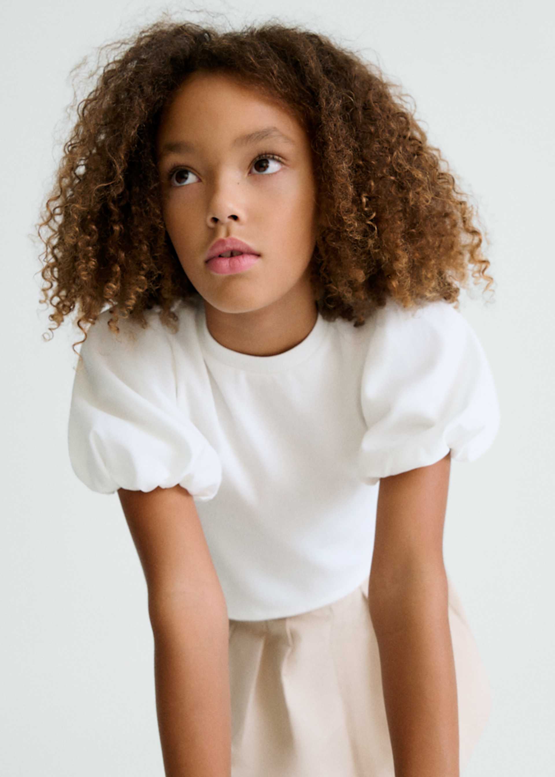 T-shirt côtelé à manches bouffantes fille T-shirt côtelé à manches bouffantes fille