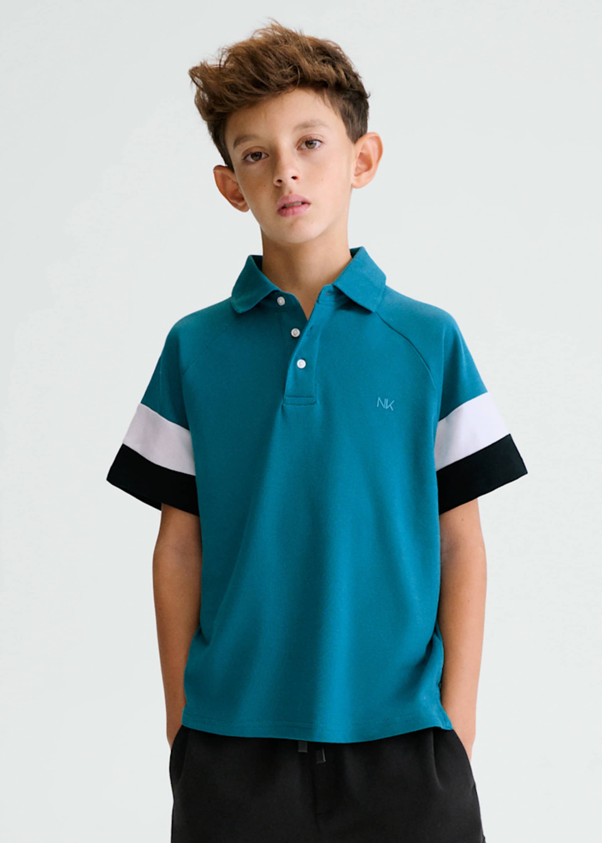 Poloshirt kombineirt Teenager Jungen