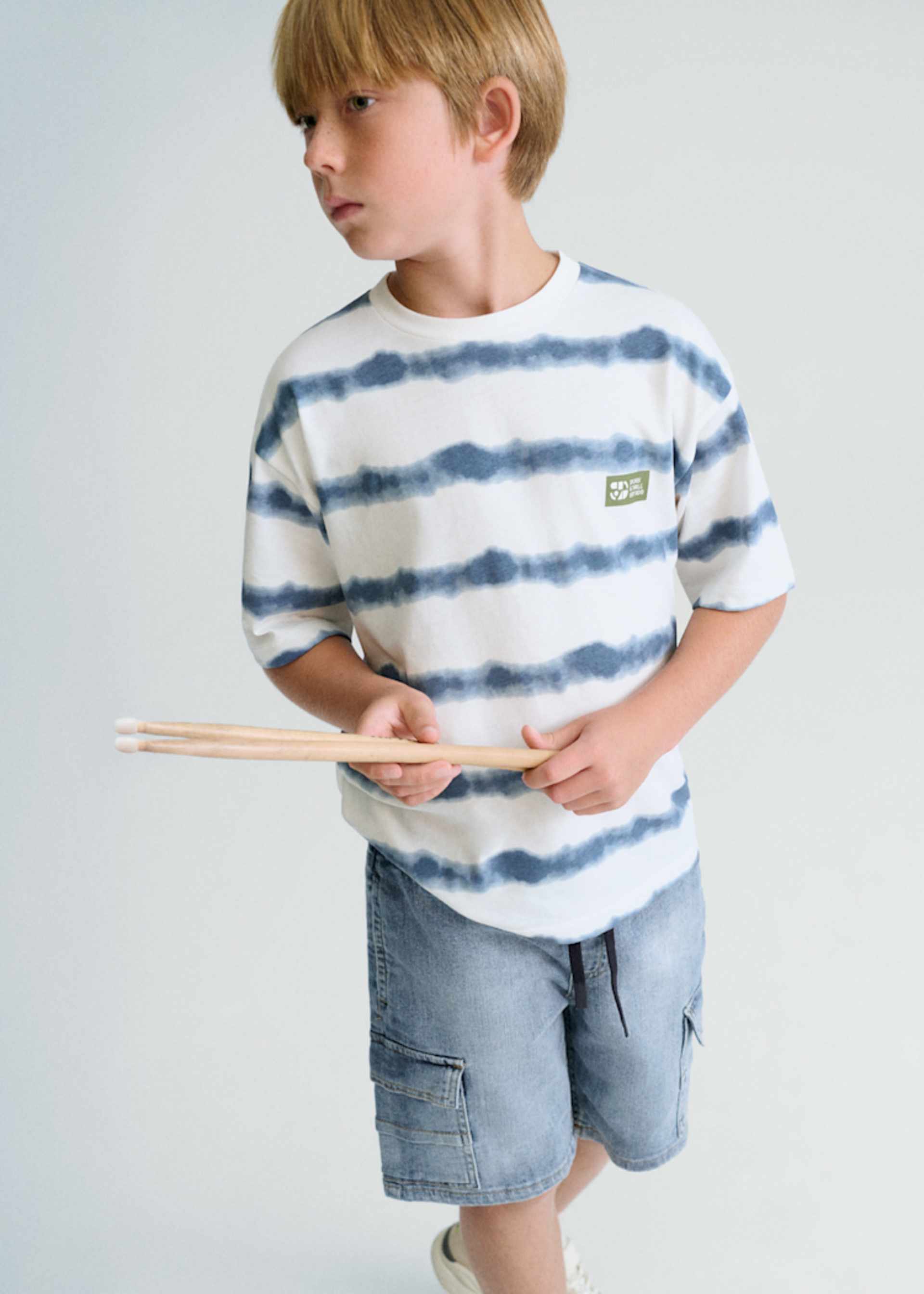 Boy's denim cargo shorts