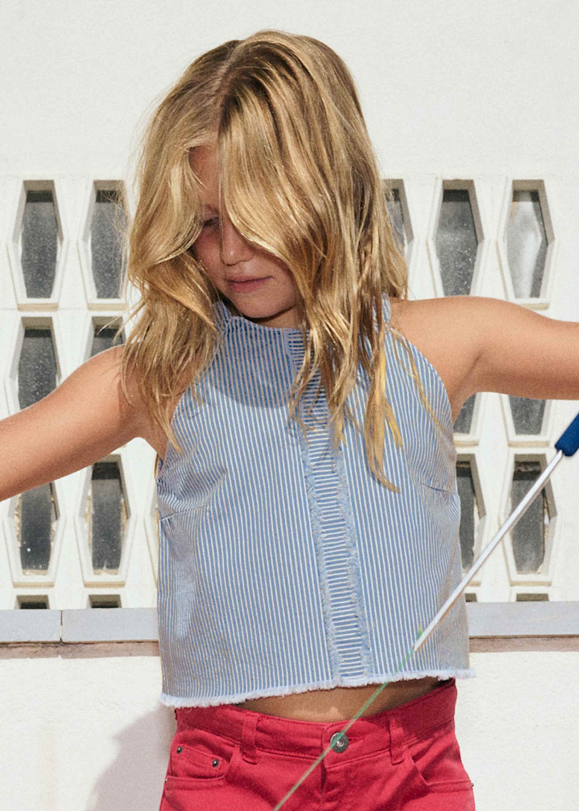 Top jeans righe ragazza