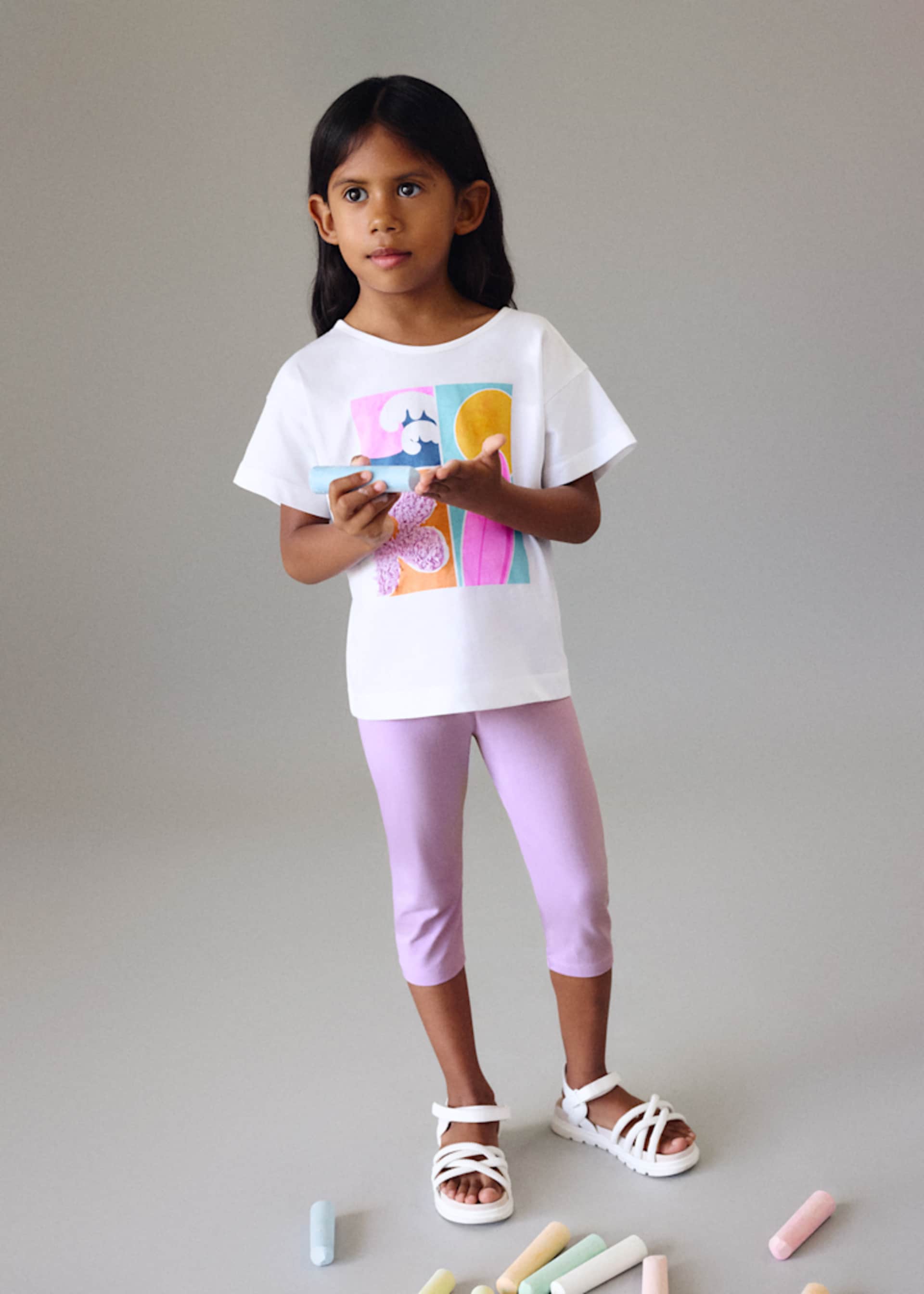 Conjunto leggings pirata e t-shirt menina
