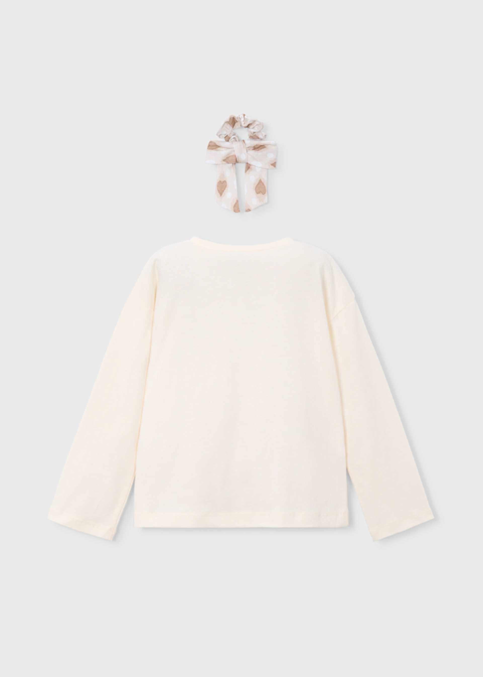 Playera de manga larga con scrunchie niña