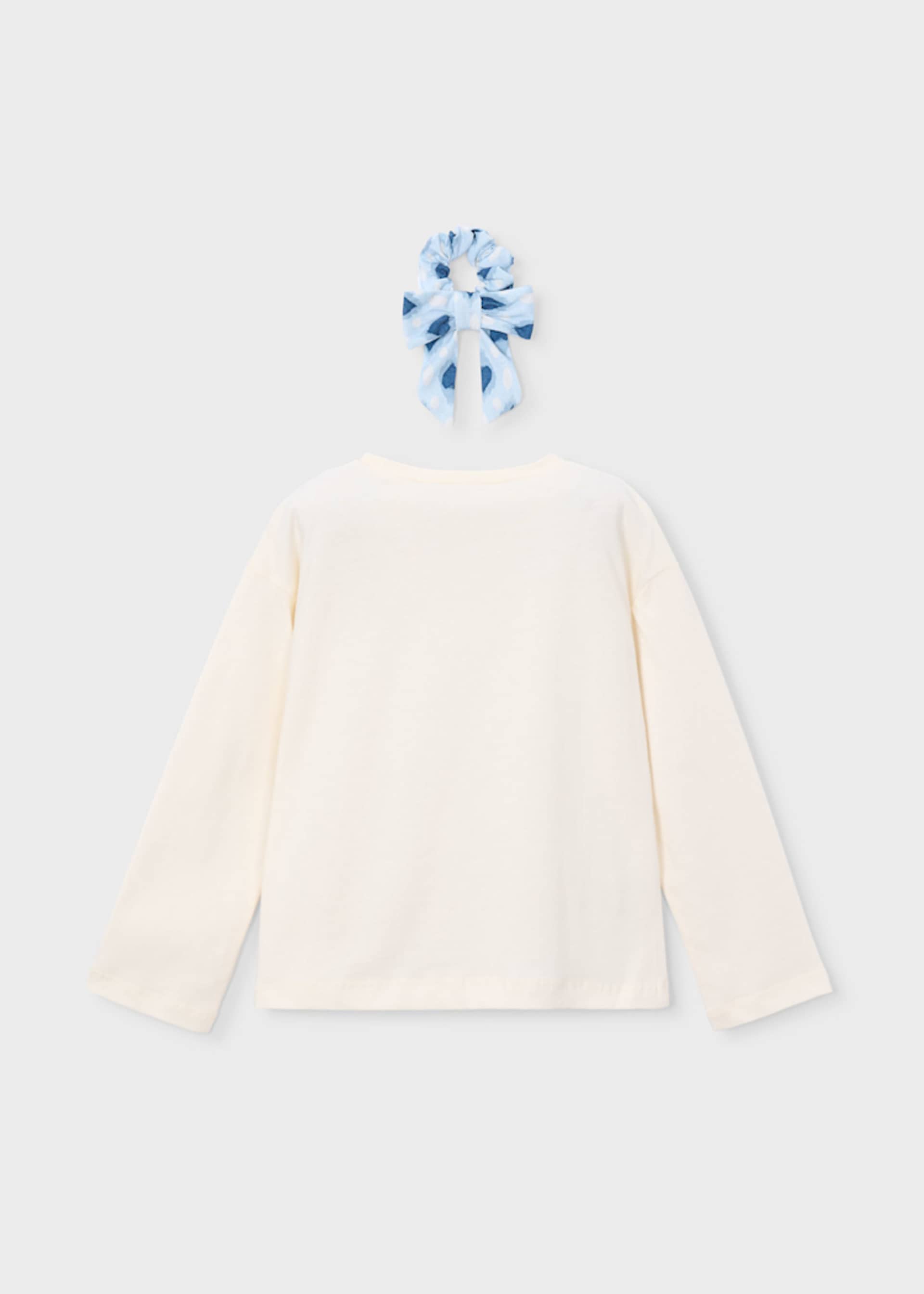 T-shirt à manches longues avec élastique fille