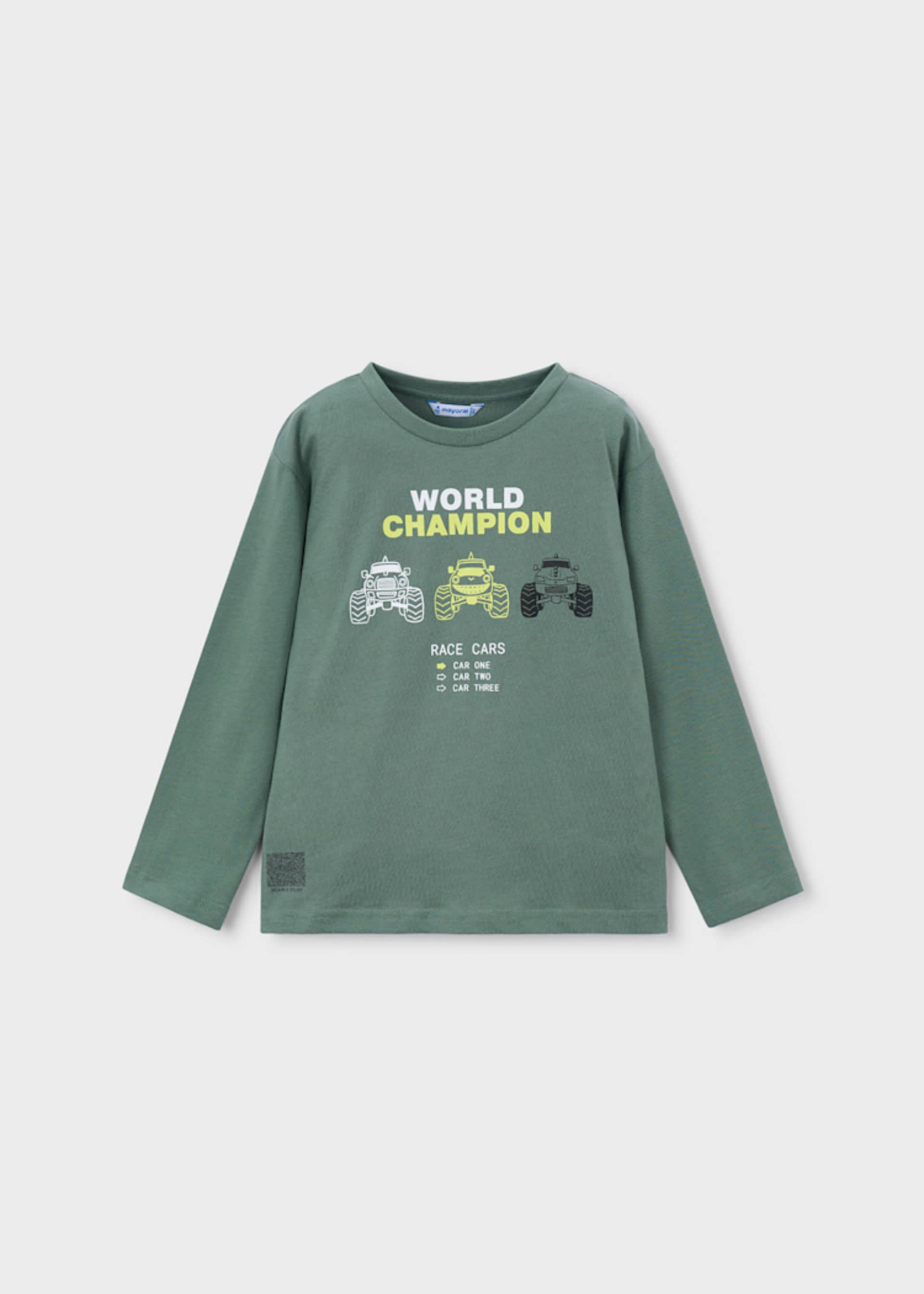 Playera manga larga serigrafía niño
